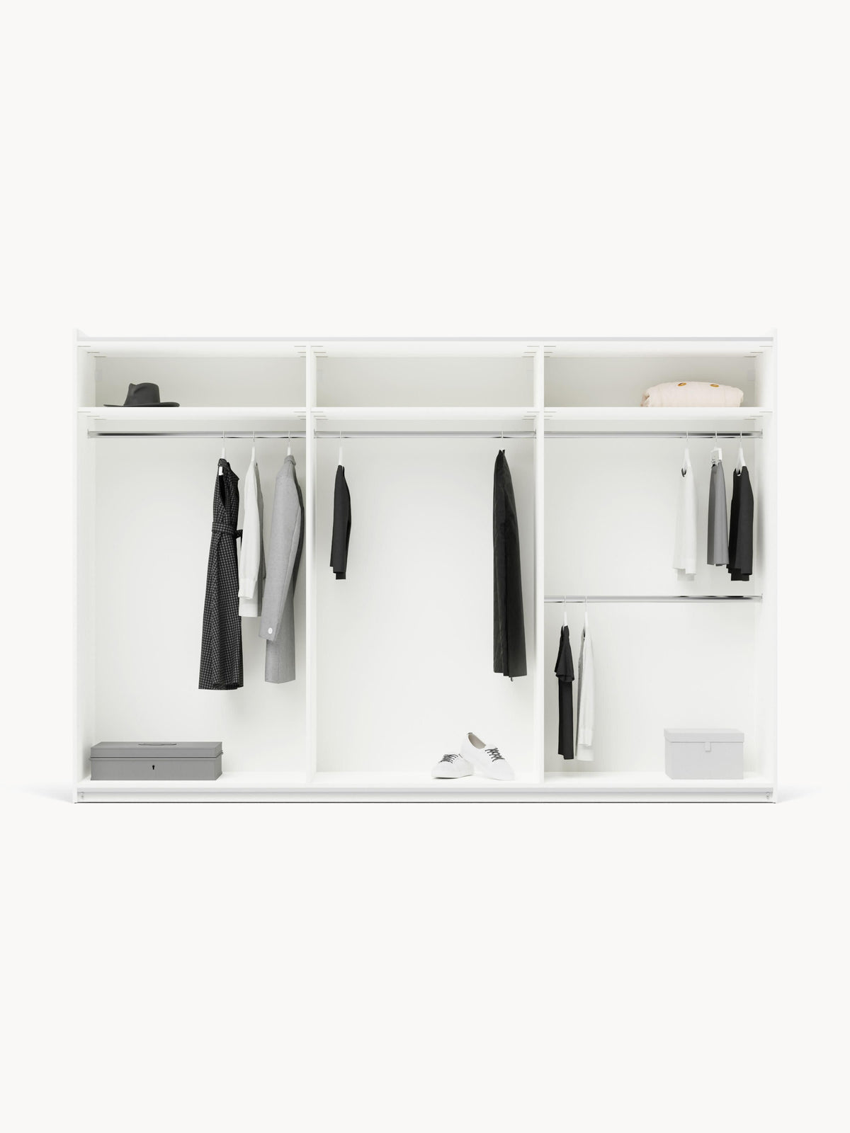 Charquil Modular Sliding-Door Wardrobe, 300 cm Wide, in Various Sizes
