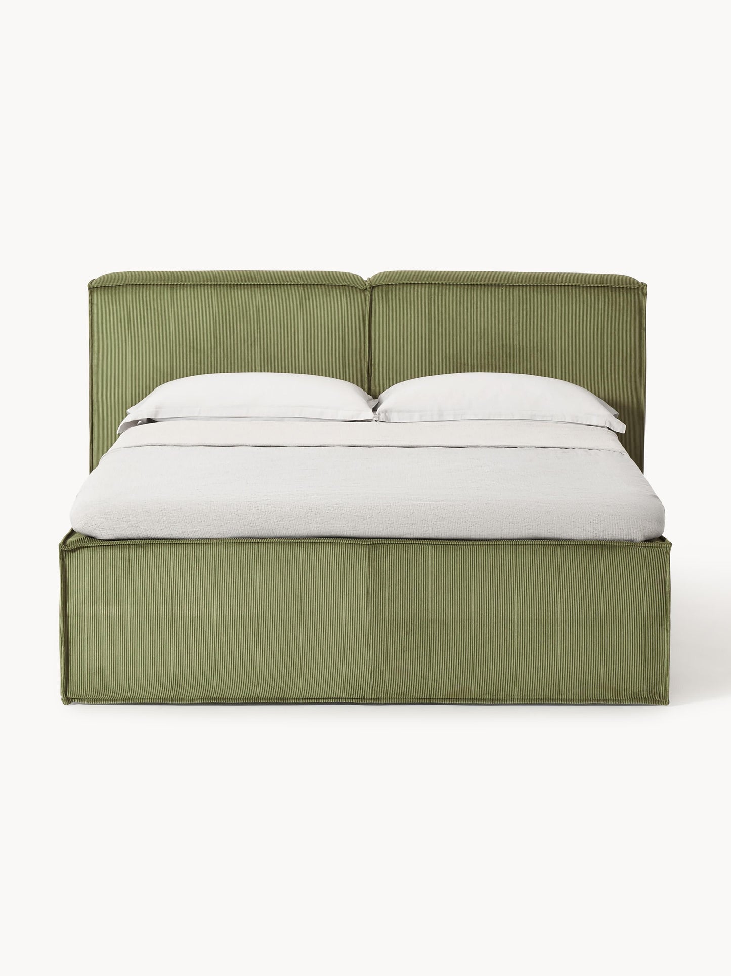 Lenoble Box Spring Bed in Corduroy