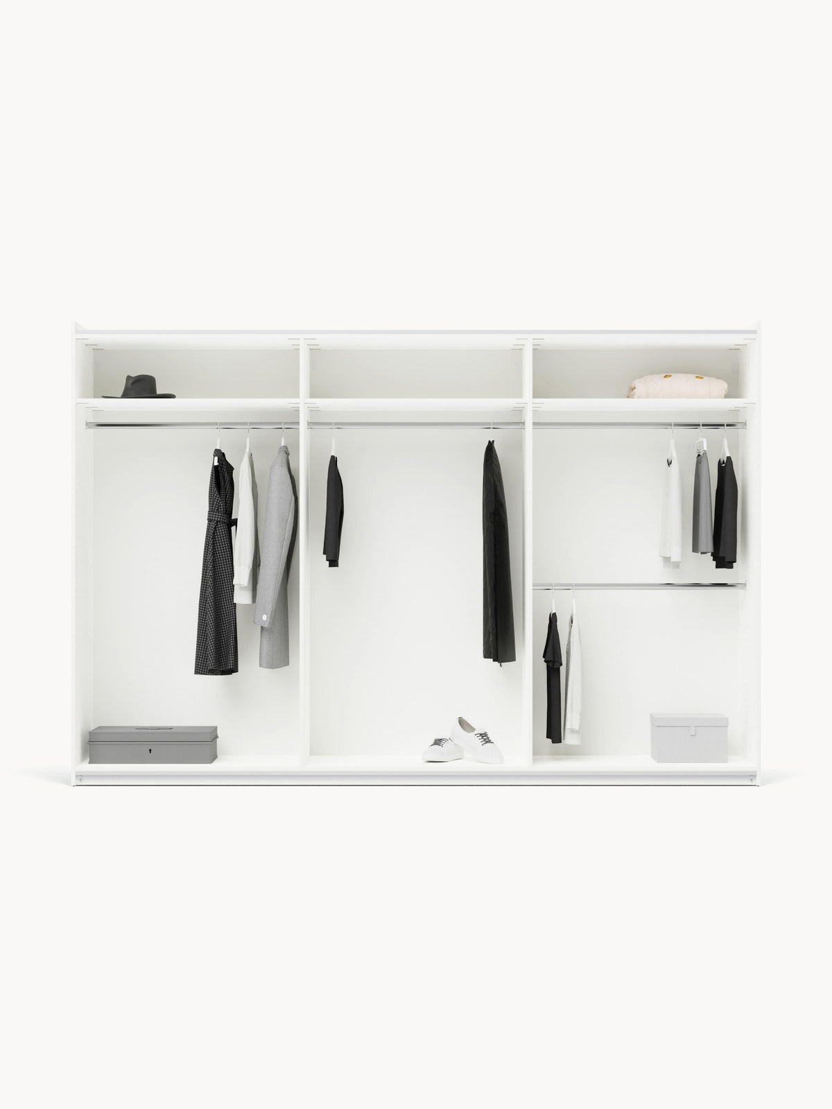 Simalba Modular Sliding-Door Wardrobe, 300 cm Wide, in Various Sizes