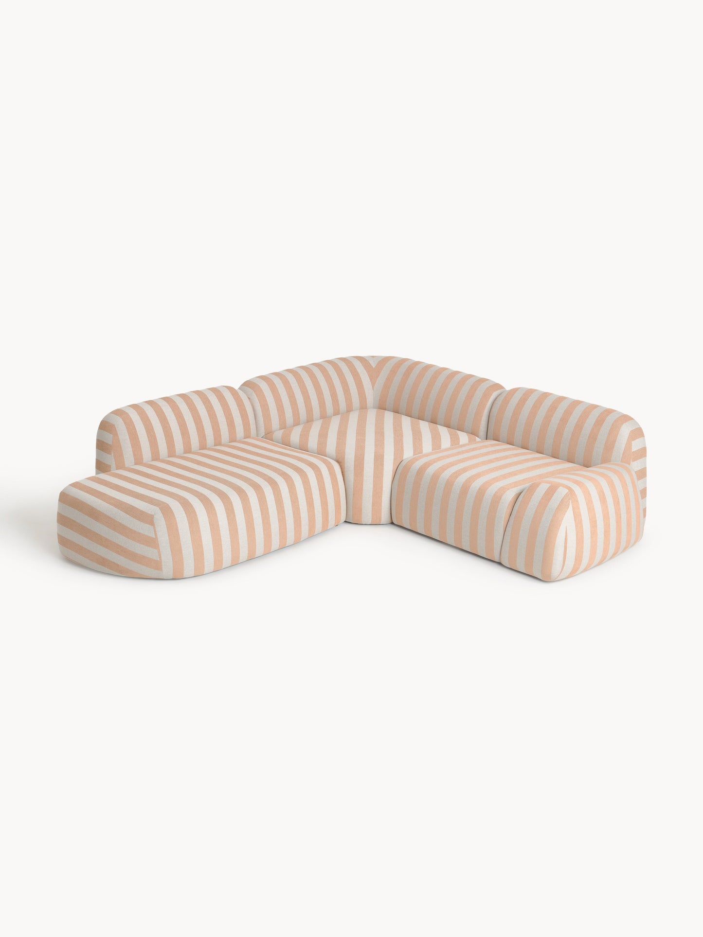 Wolprima Modular Striped Corner Sofa (4-Seater) with Chaise Longue
