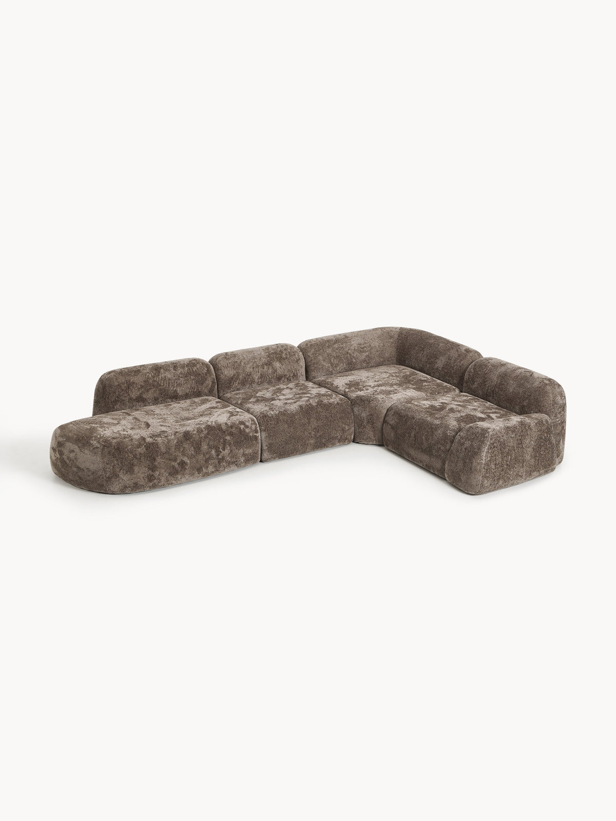Wolprima Modular XL Teddy Bouclé Corner Sofa with Chaise Longue