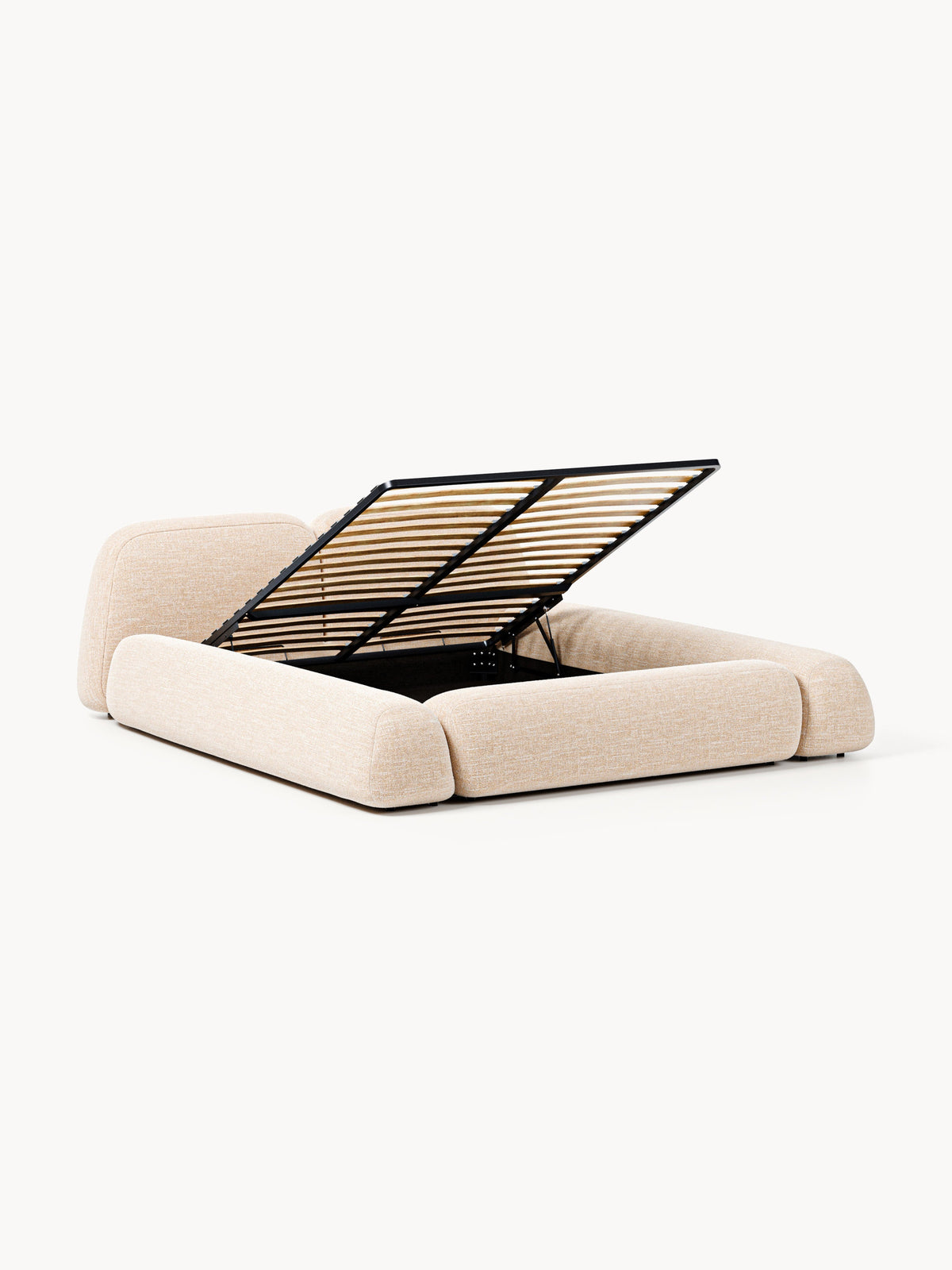 Wolprima Upholstered Storage Bed in Bouclé