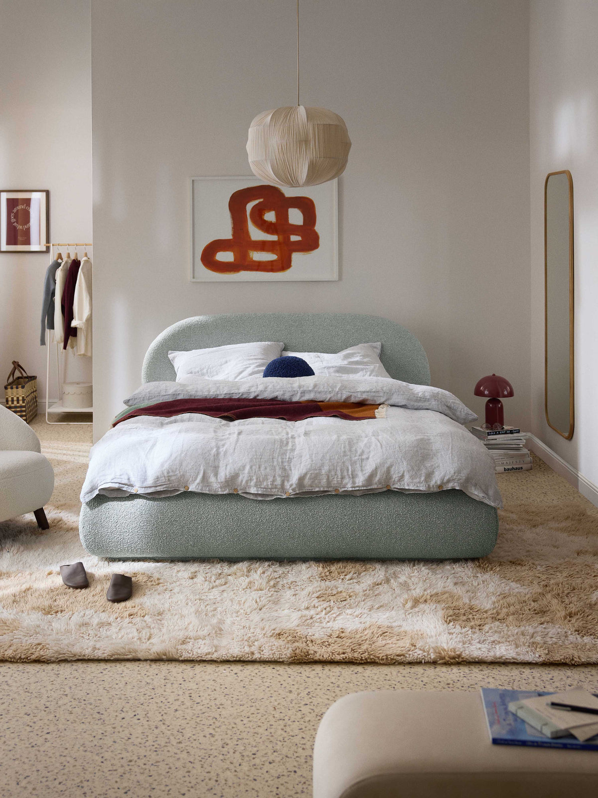 Albrisa Bouclé Upholstered Bed