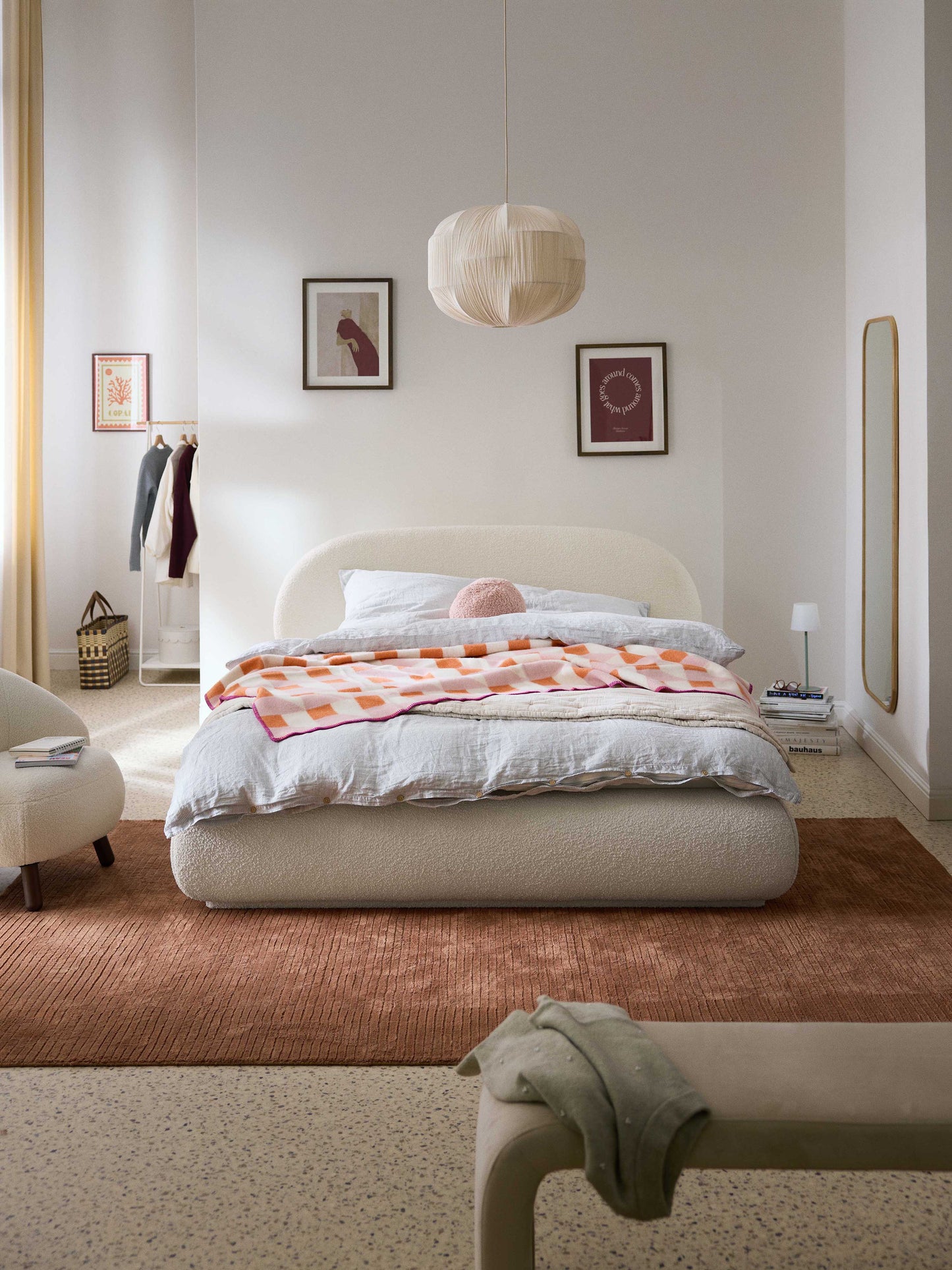 Albrisa Bouclé Upholstered Bed