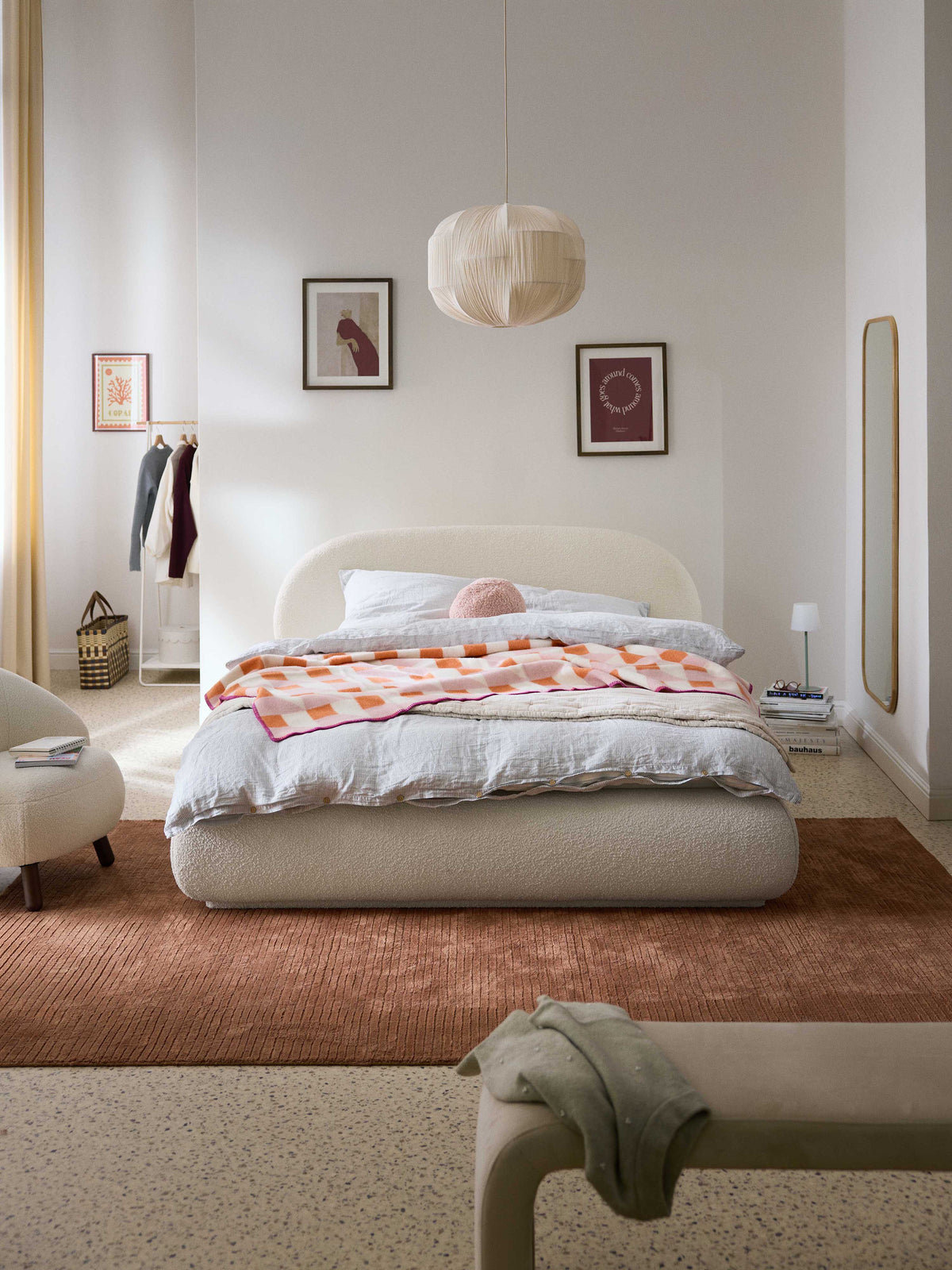 Albrisa Bouclé Upholstered Bed