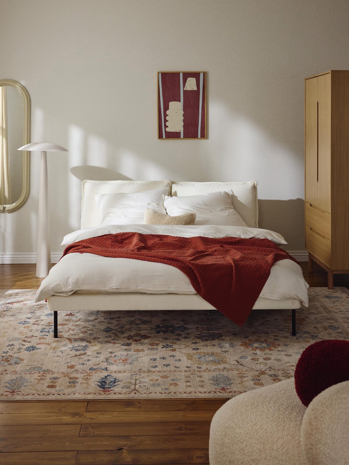 Amelisto Teddy Bouclé Upholstered Bed