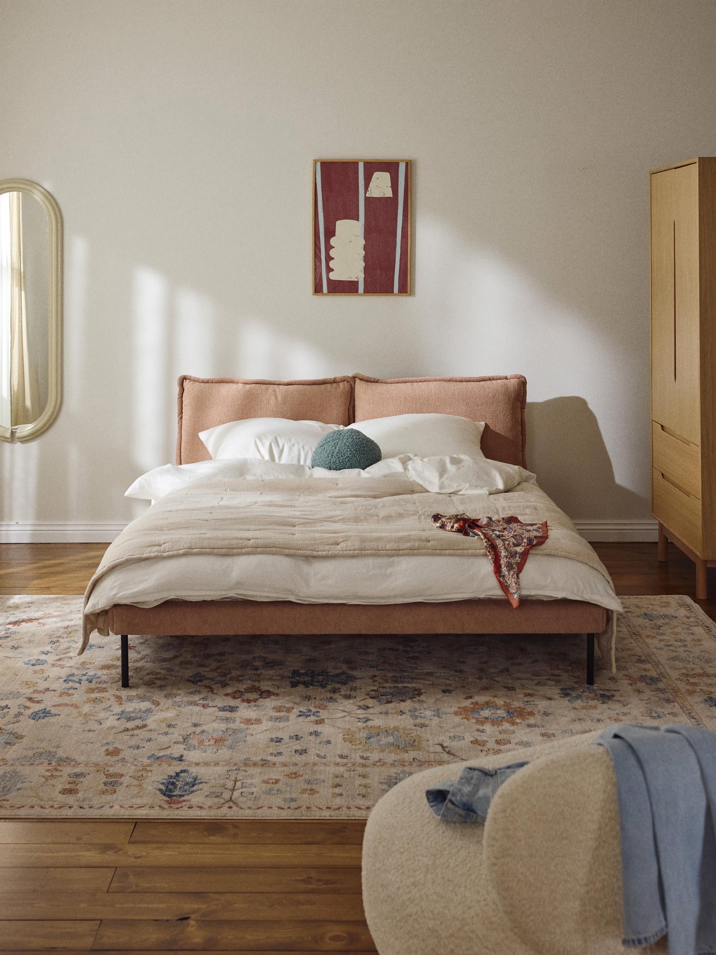 Amelisto Teddy Bouclé Upholstered Bed