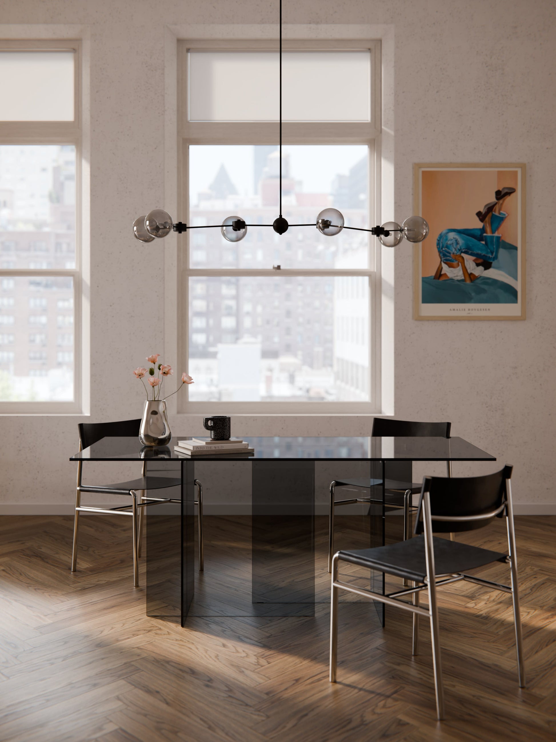 Anousta Dining Table in Glass, 180 x 90 cm