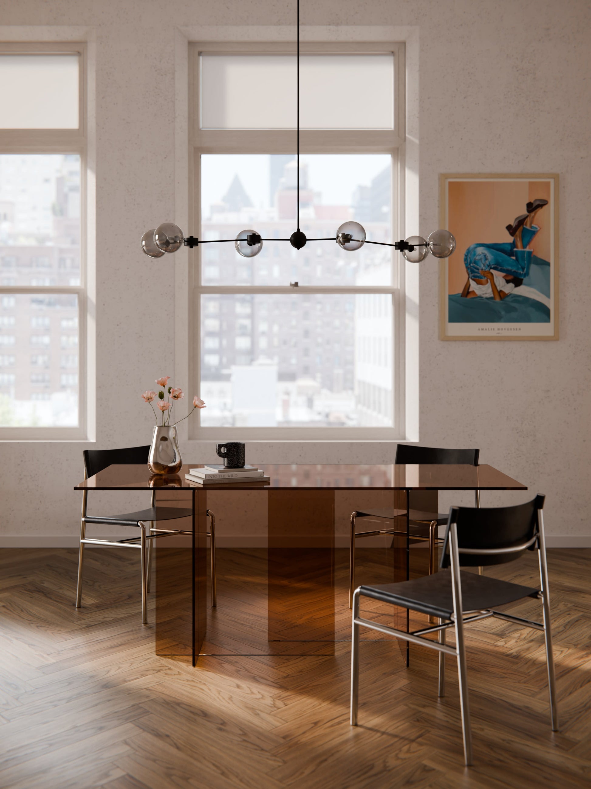 Anousta Dining Table in Glass, 180 x 90 cm