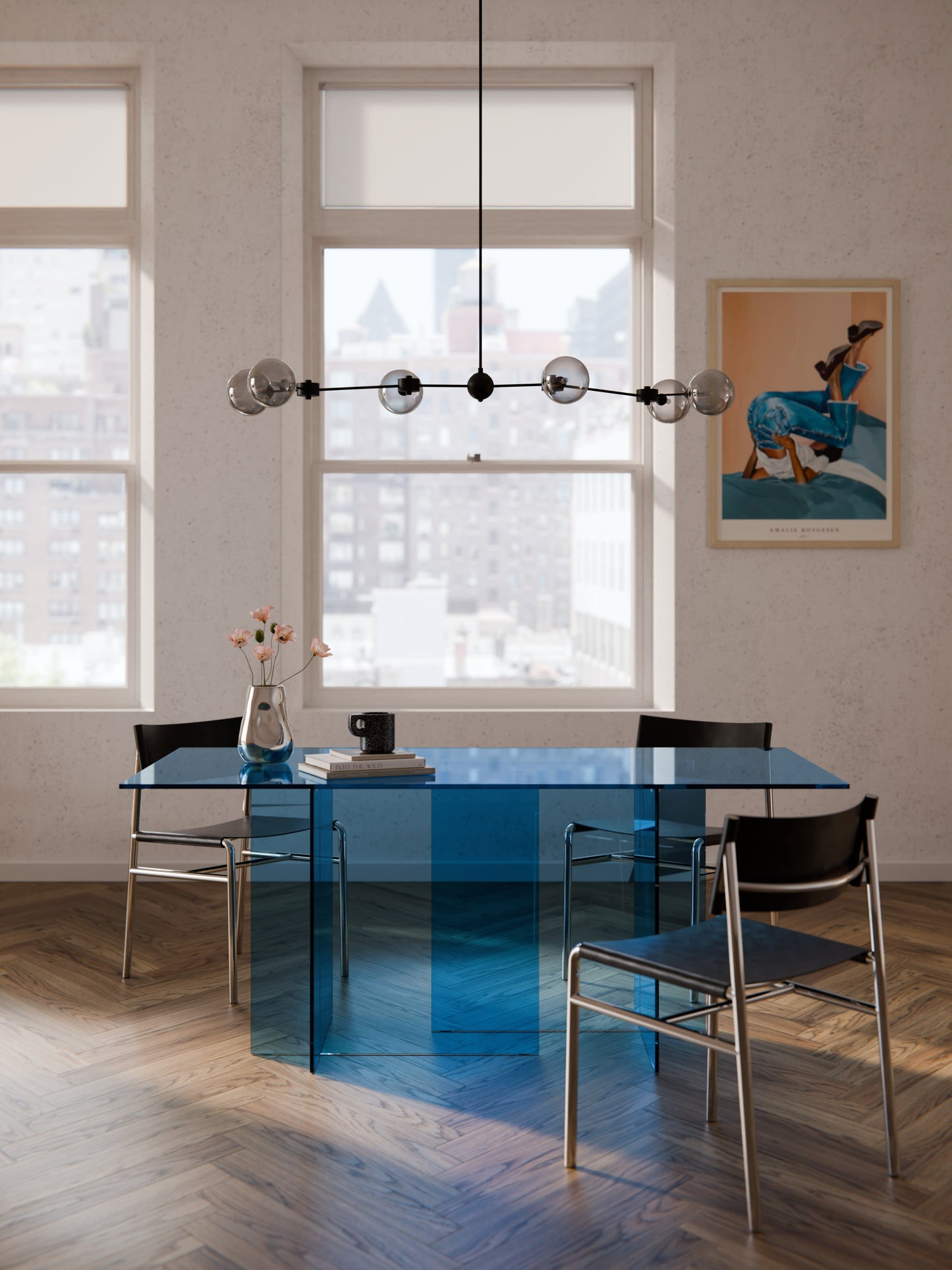 Anousta Dining Table in Glass, 180 x 90 cm