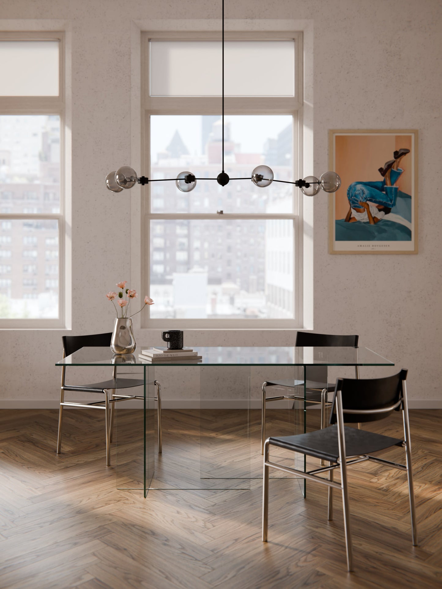 Anousta Dining Table in Glass, 180 x 90 cm