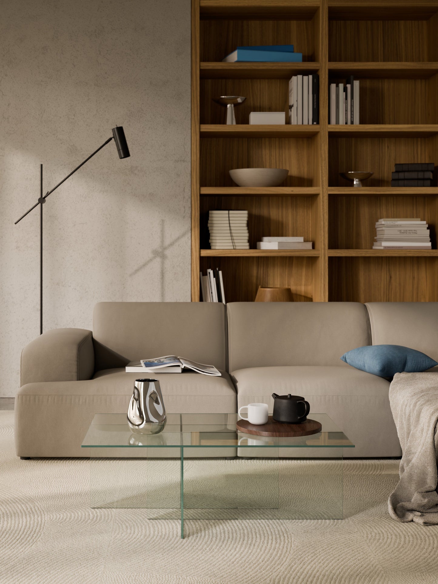 Anousta Glass Coffee Table, W 102 cm