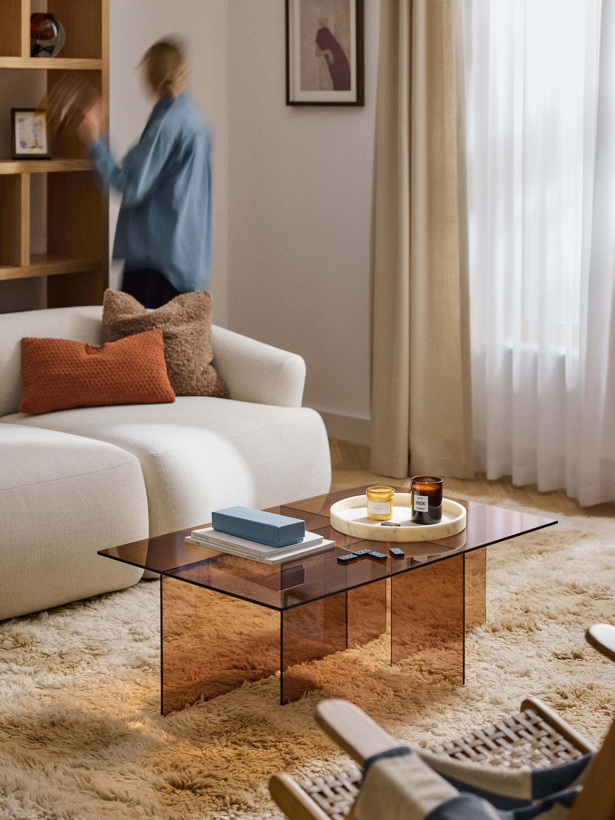 Anousta Glass Coffee Table, W 102 cm
