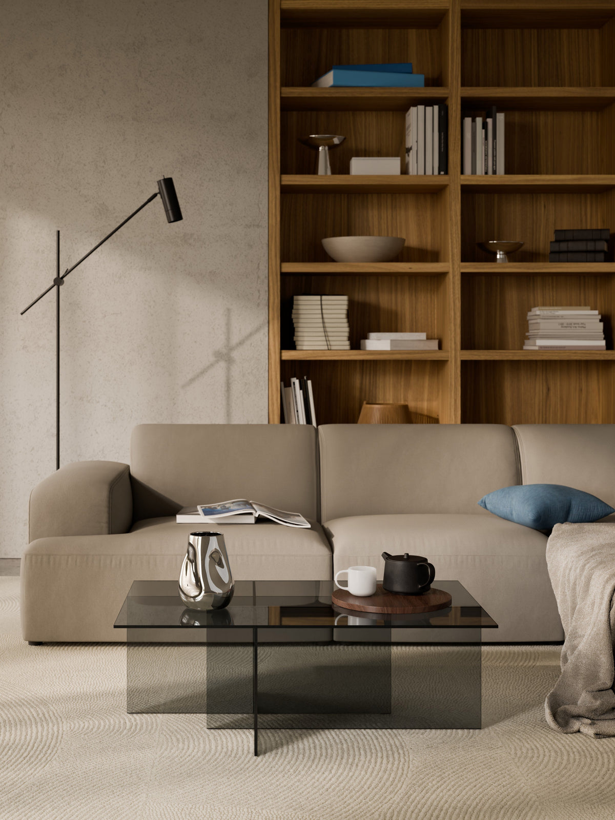Anousta Glass Coffee Table, W 102 cm