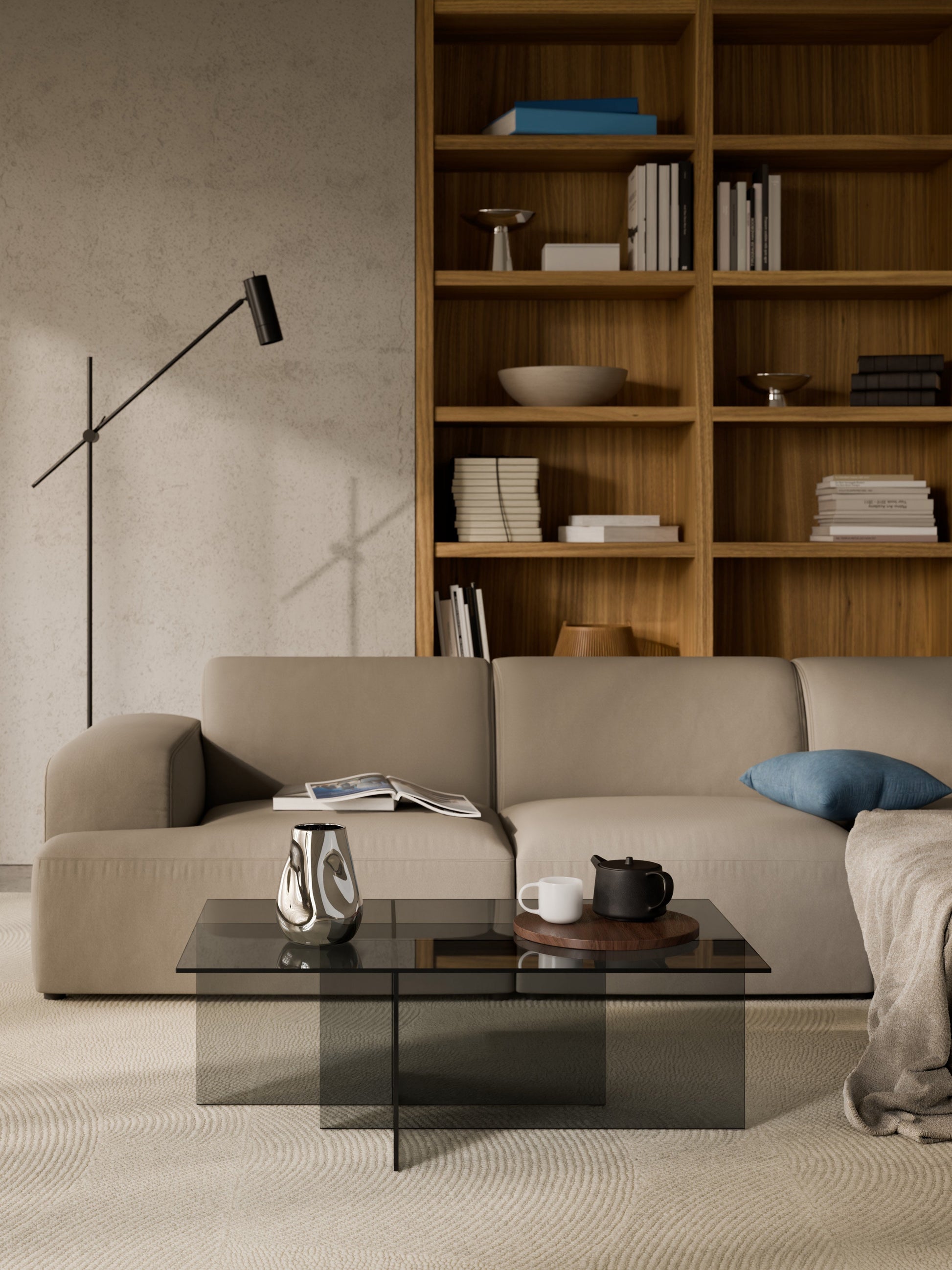 Anousta Glass Coffee Table, W 102 cm