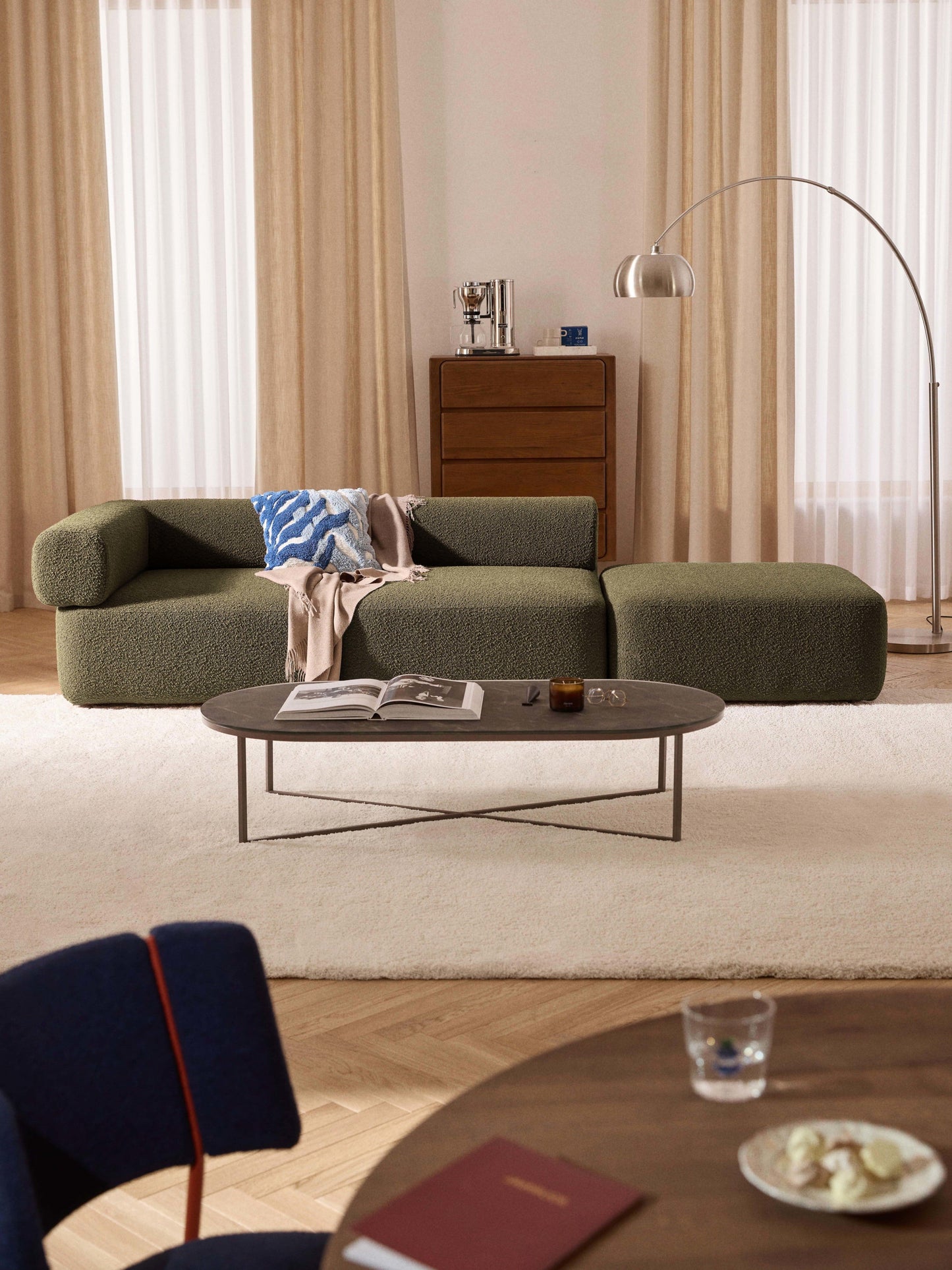 Antveno Modular Ottoman in Bouclé