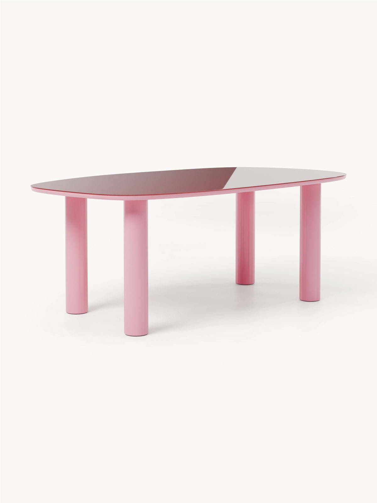 Benveno Organic Dining Table with Glass Top, 200 x 110 cm