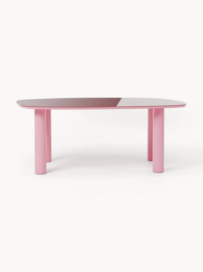 Benveno Organic Dining Table with Glass Top, 200 x 110 cm
