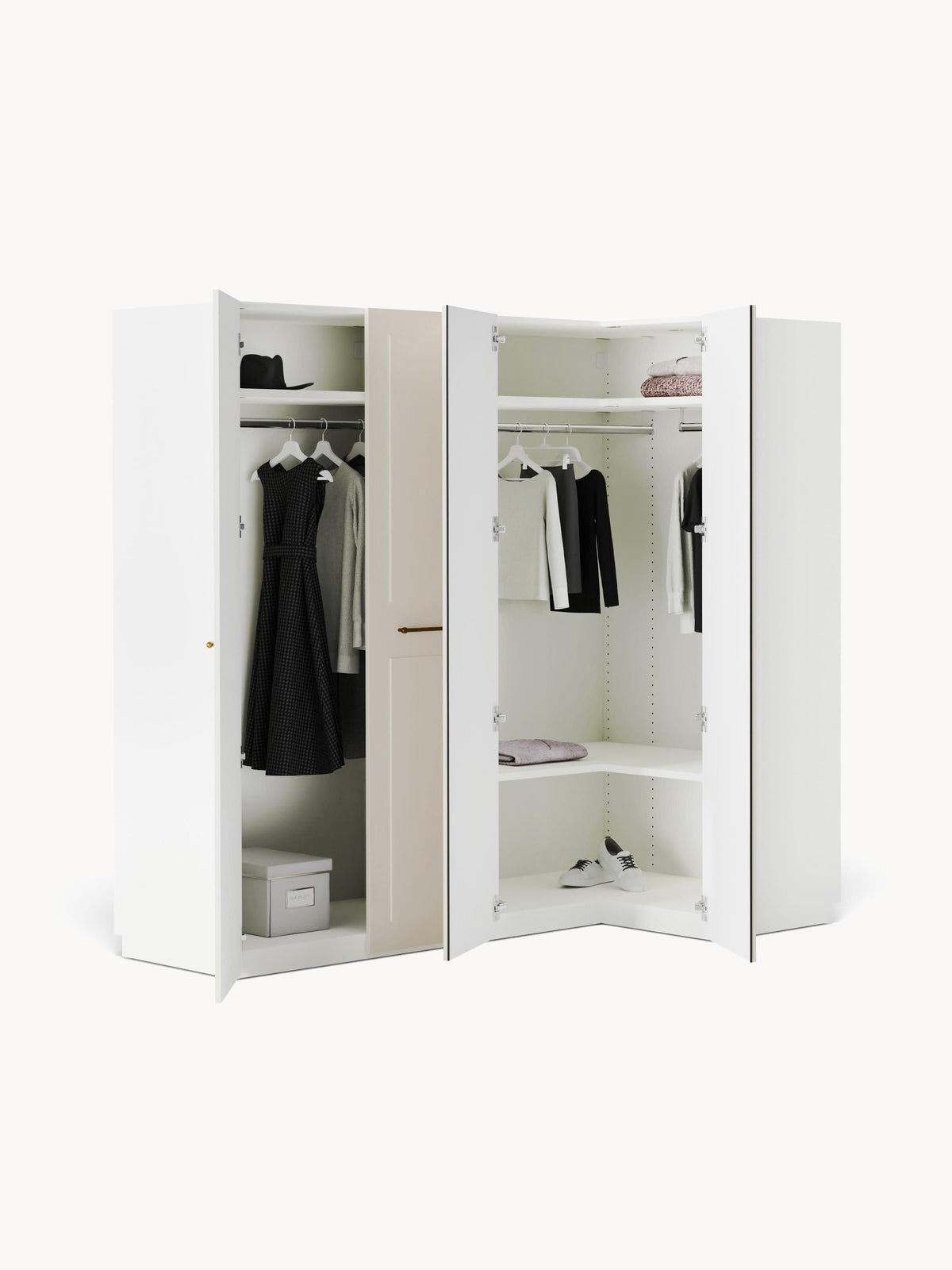 Charquil Modular Corner Wardrobe, 215 cm Wide, in Various Sizes