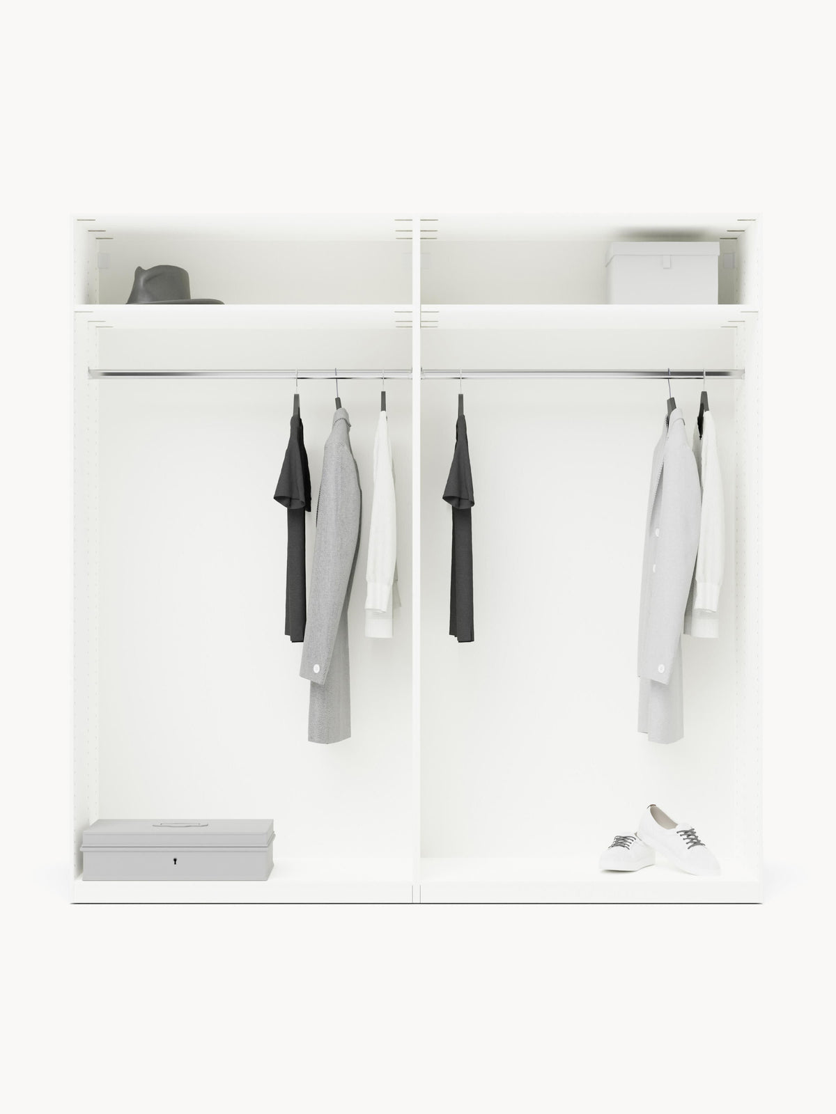 Charquil Modular Hinged-Door Wardrobe, 200 cm Wide, in Various Sizes