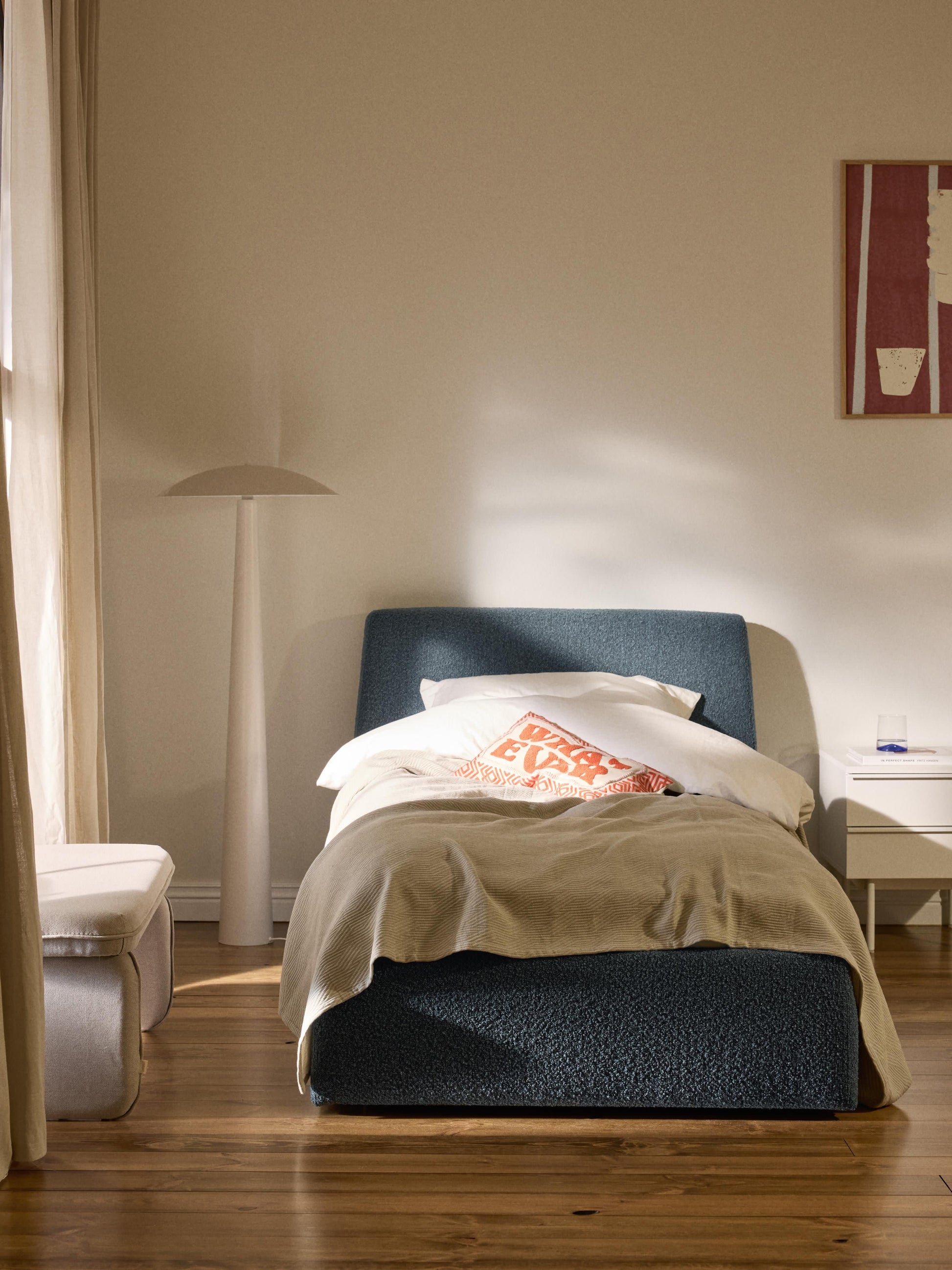 Clonoble Single Bed with Storage, Bouclé