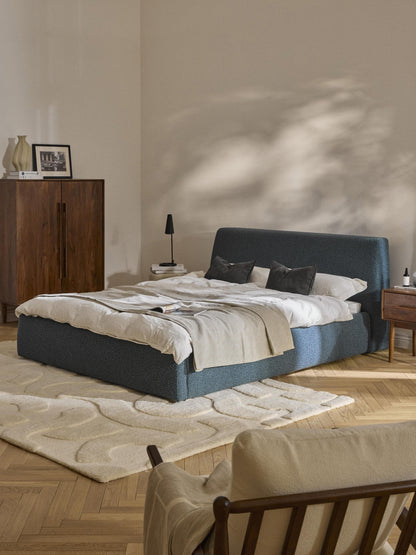 Clonoble Upholstered Bed in Bouclé