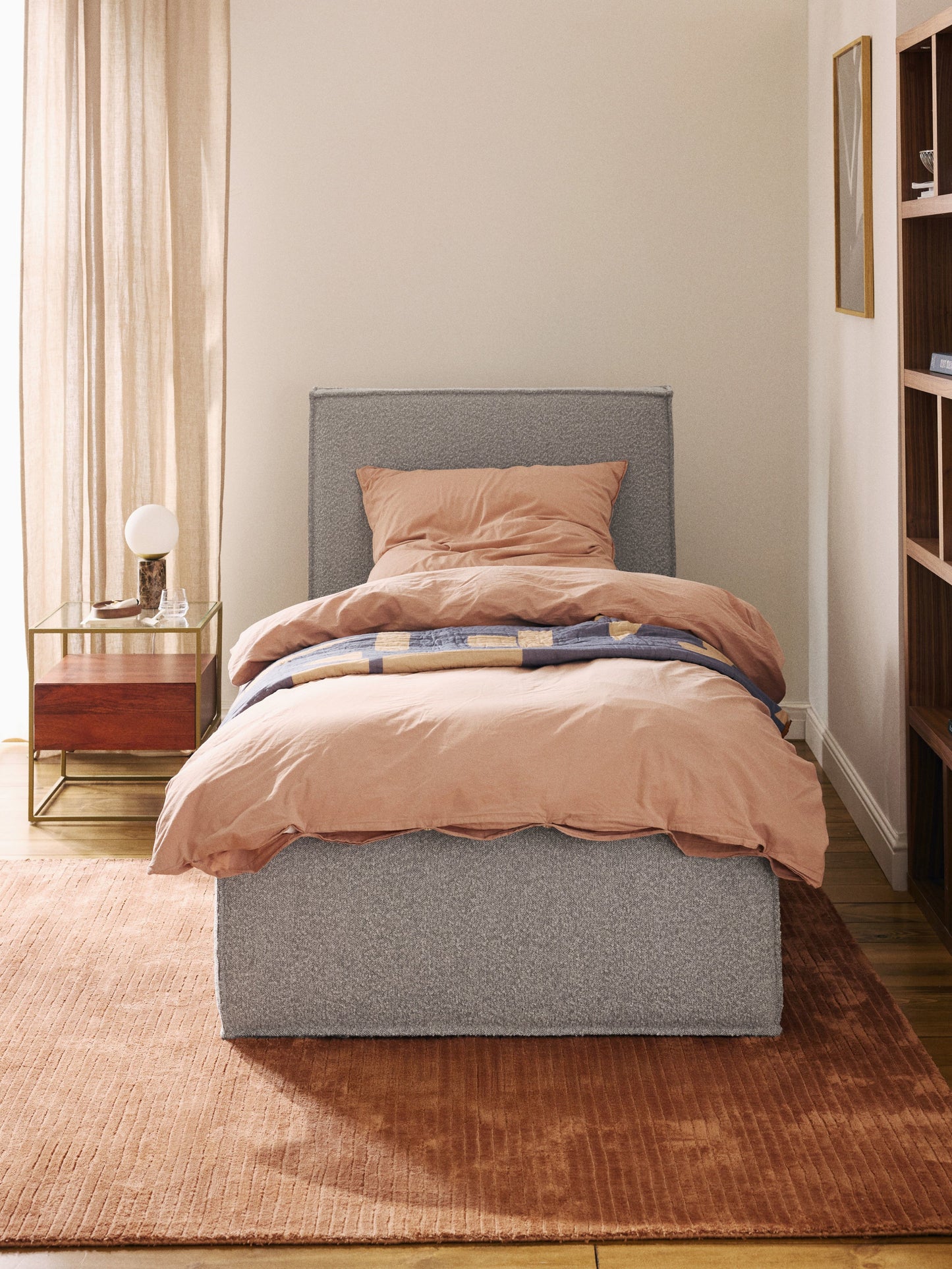 Dremira Single Bed in Bouclé