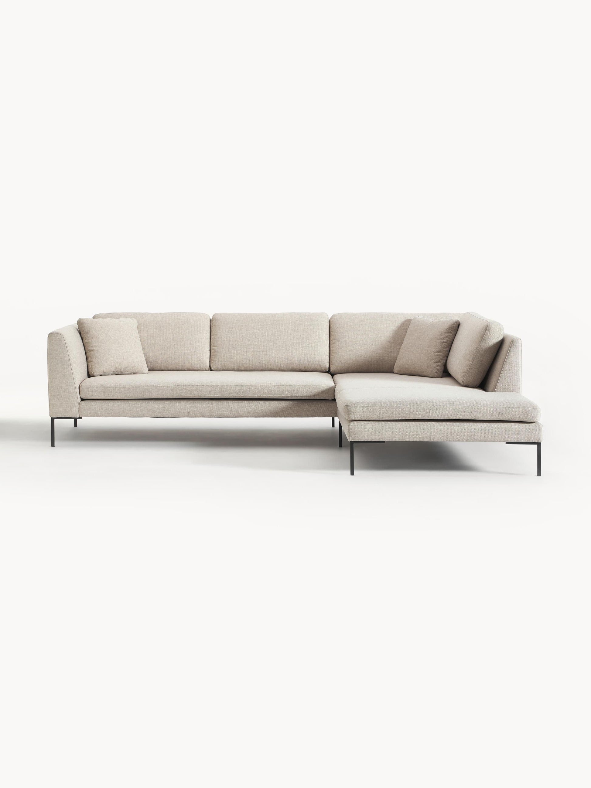 Emmatta Corner Sofa with Metal Legs