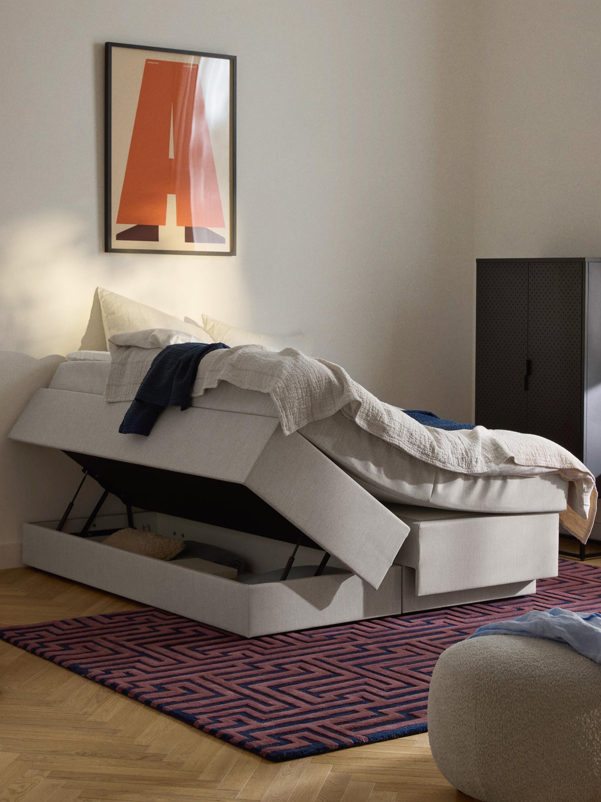 Enduna Box Spring Bed with Storage