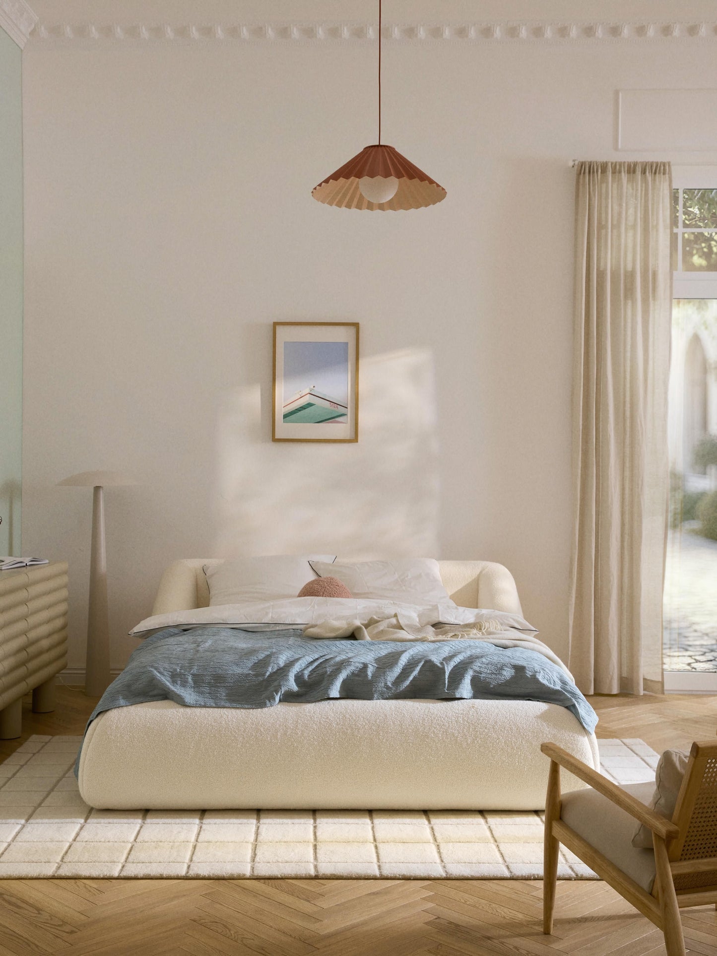 Fenrisa Upholstered Bed in Teddy