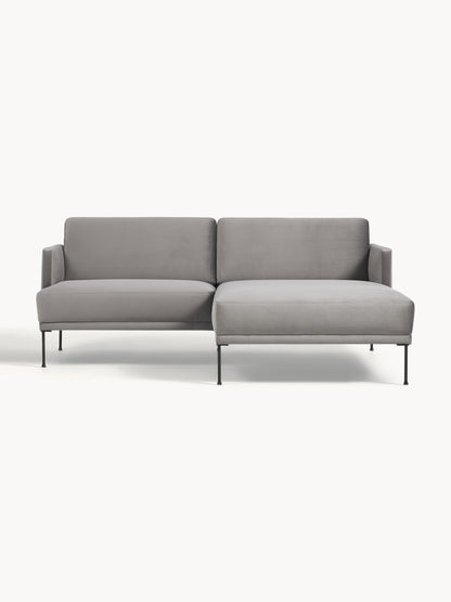 Fluvia Velvet Corner Sofa, Small