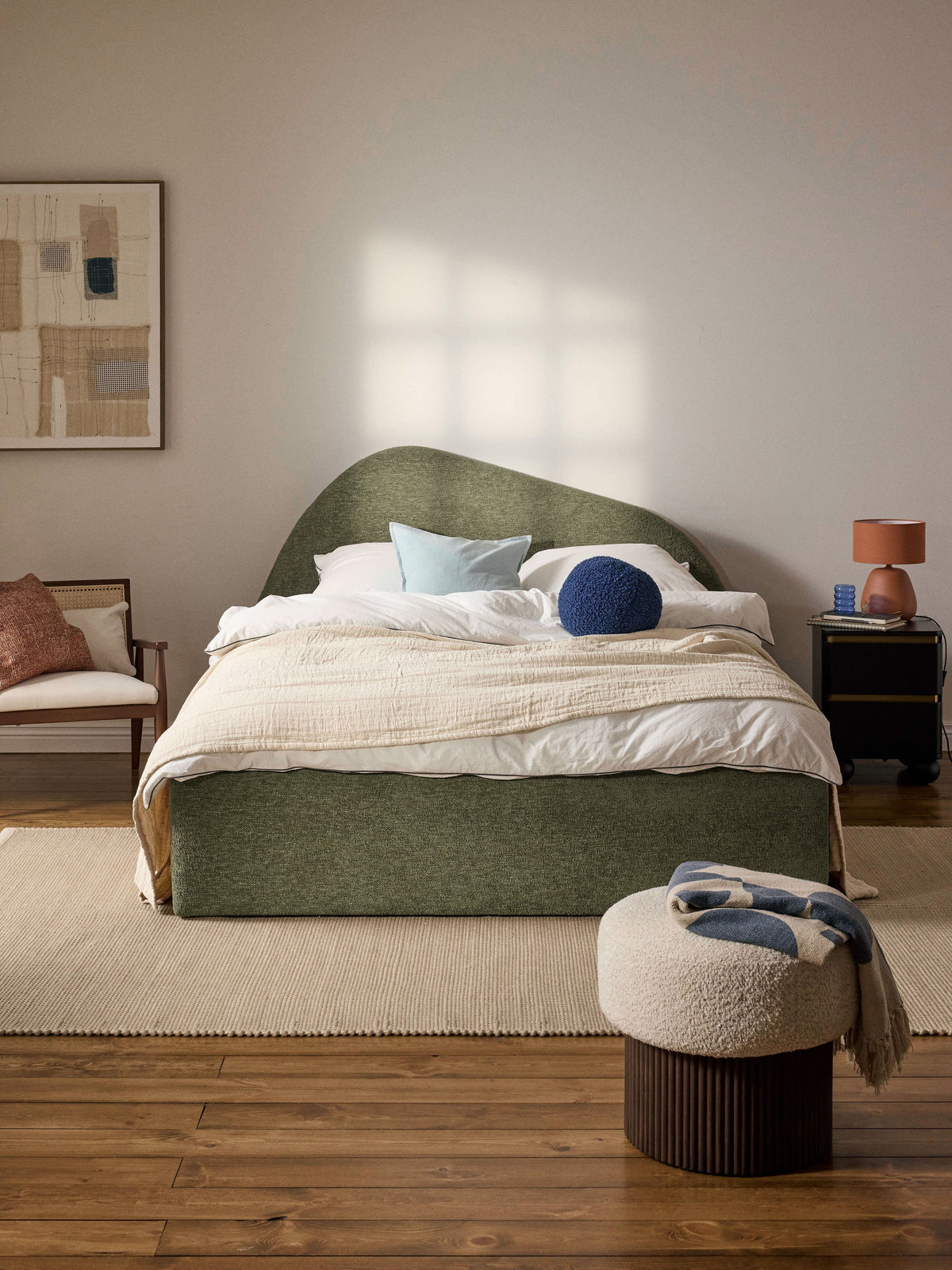 Garwell Upholstered Bed in Bouclé