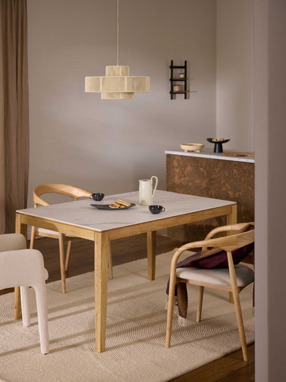 Jackvern Dining Table, Marble-Look Tabletop, in Various Sizes