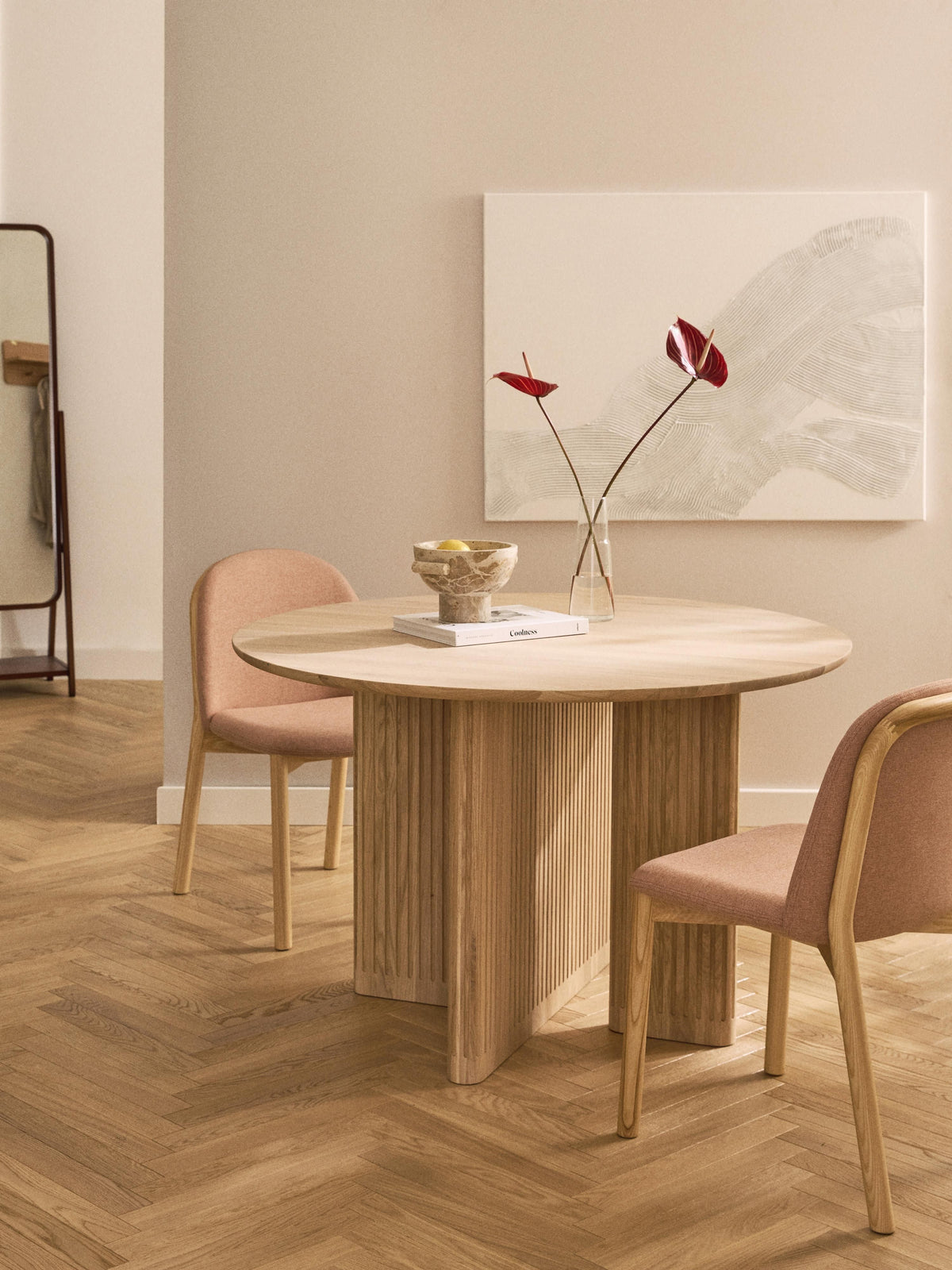 Jolalba Round Oak Dining Table, Ø 120 cm