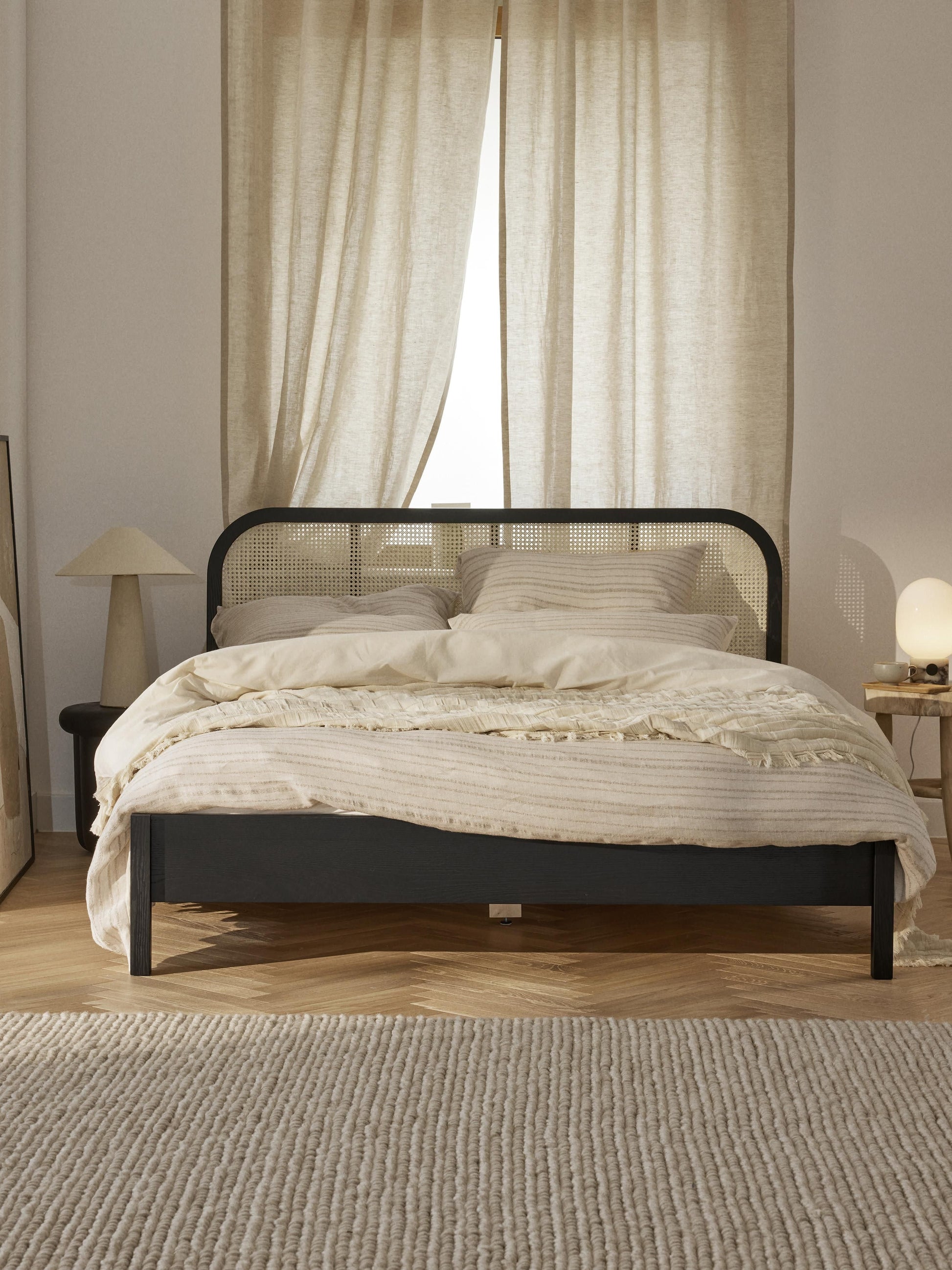 Jonseld Wooden Bed with Vienna Cane Headboard