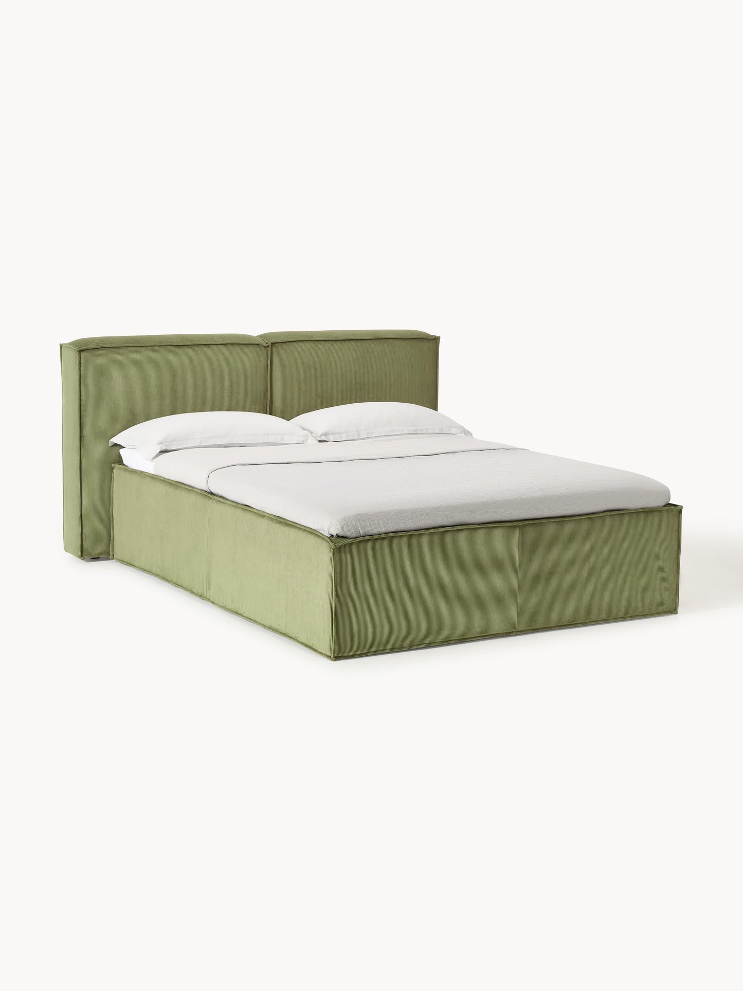 Lenoble Box Spring Bed in Corduroy