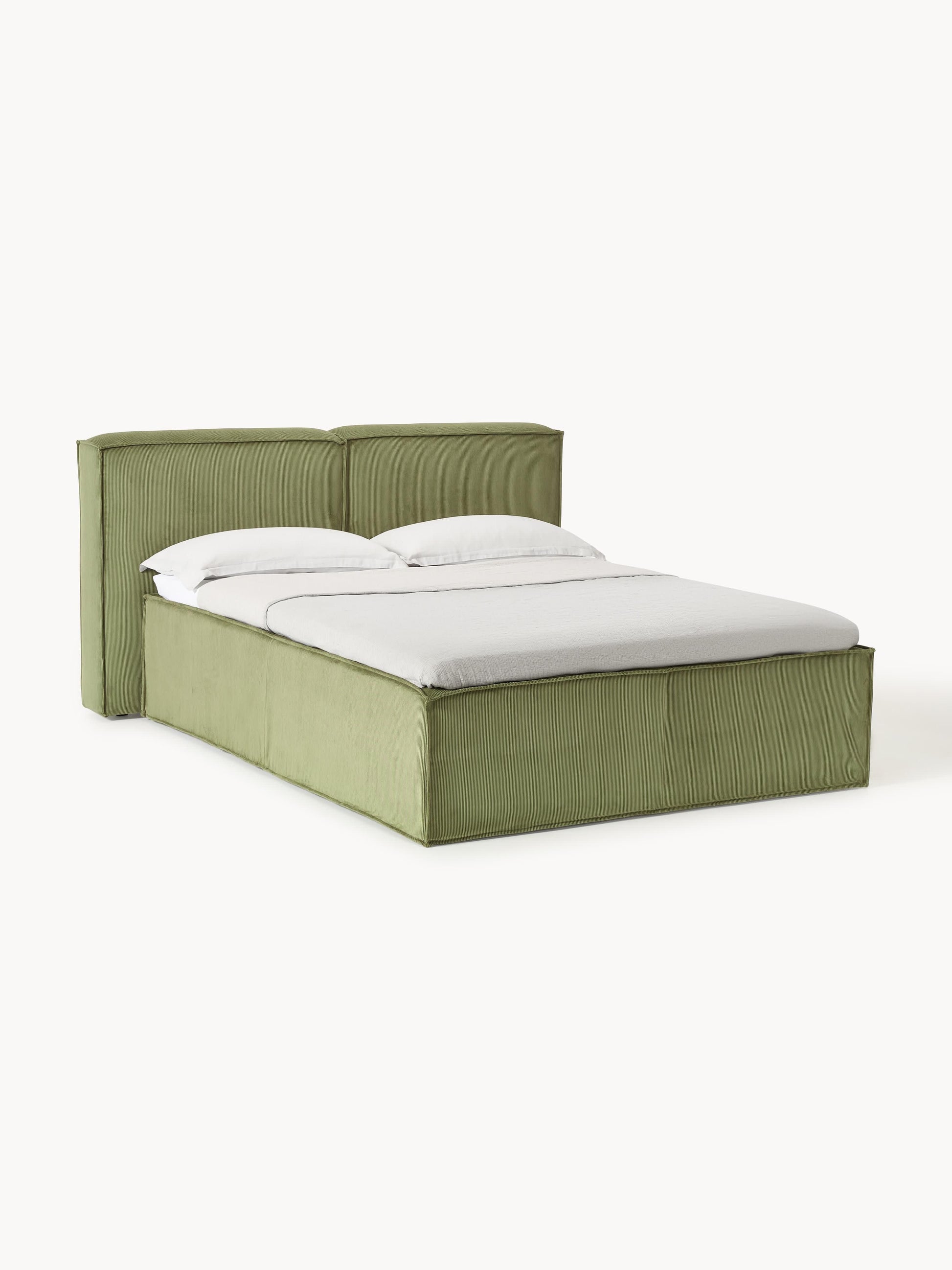 Lenoble Box Spring Bed in Corduroy