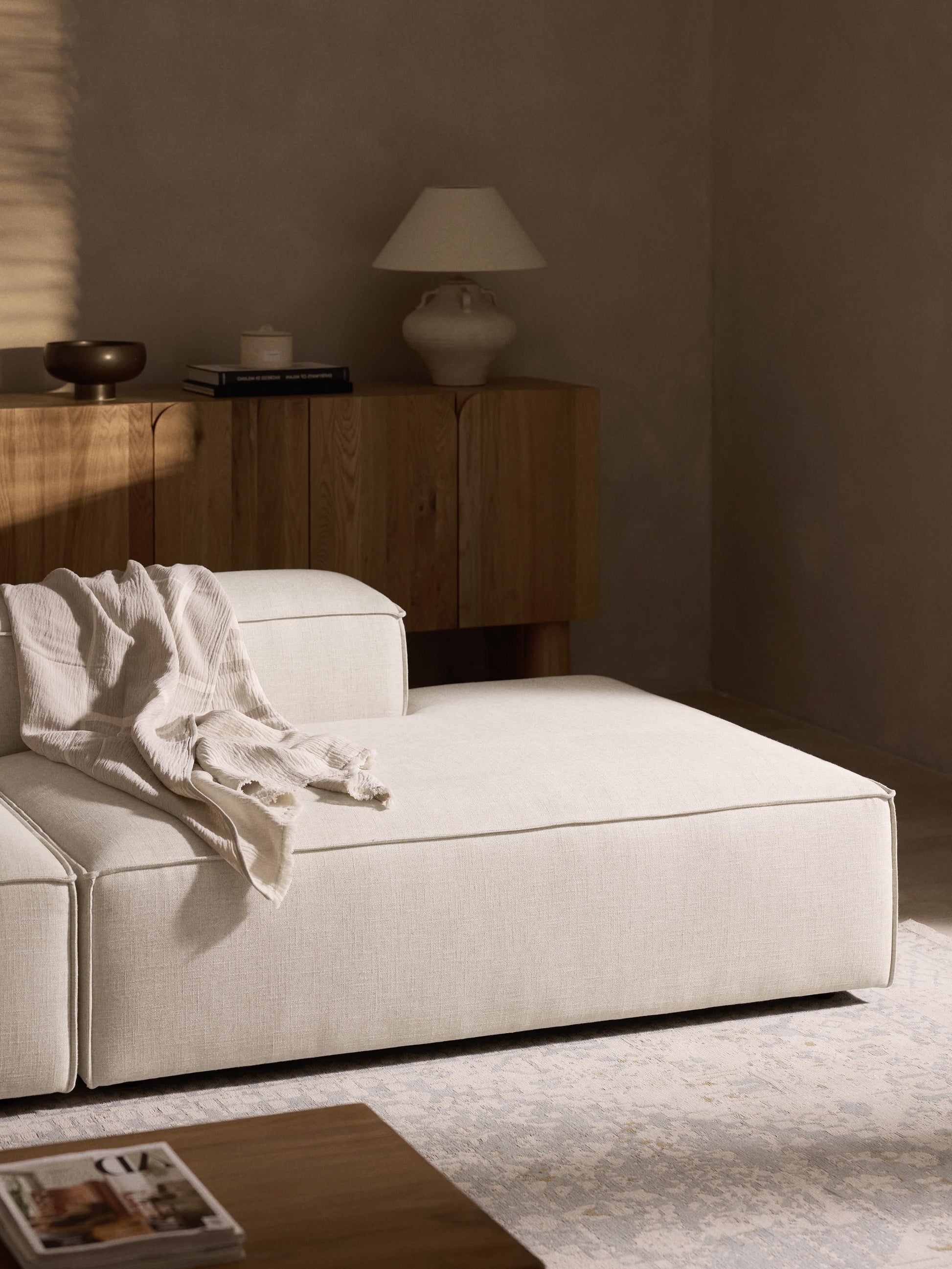 Lenoble Linen Blend Ottoman Module