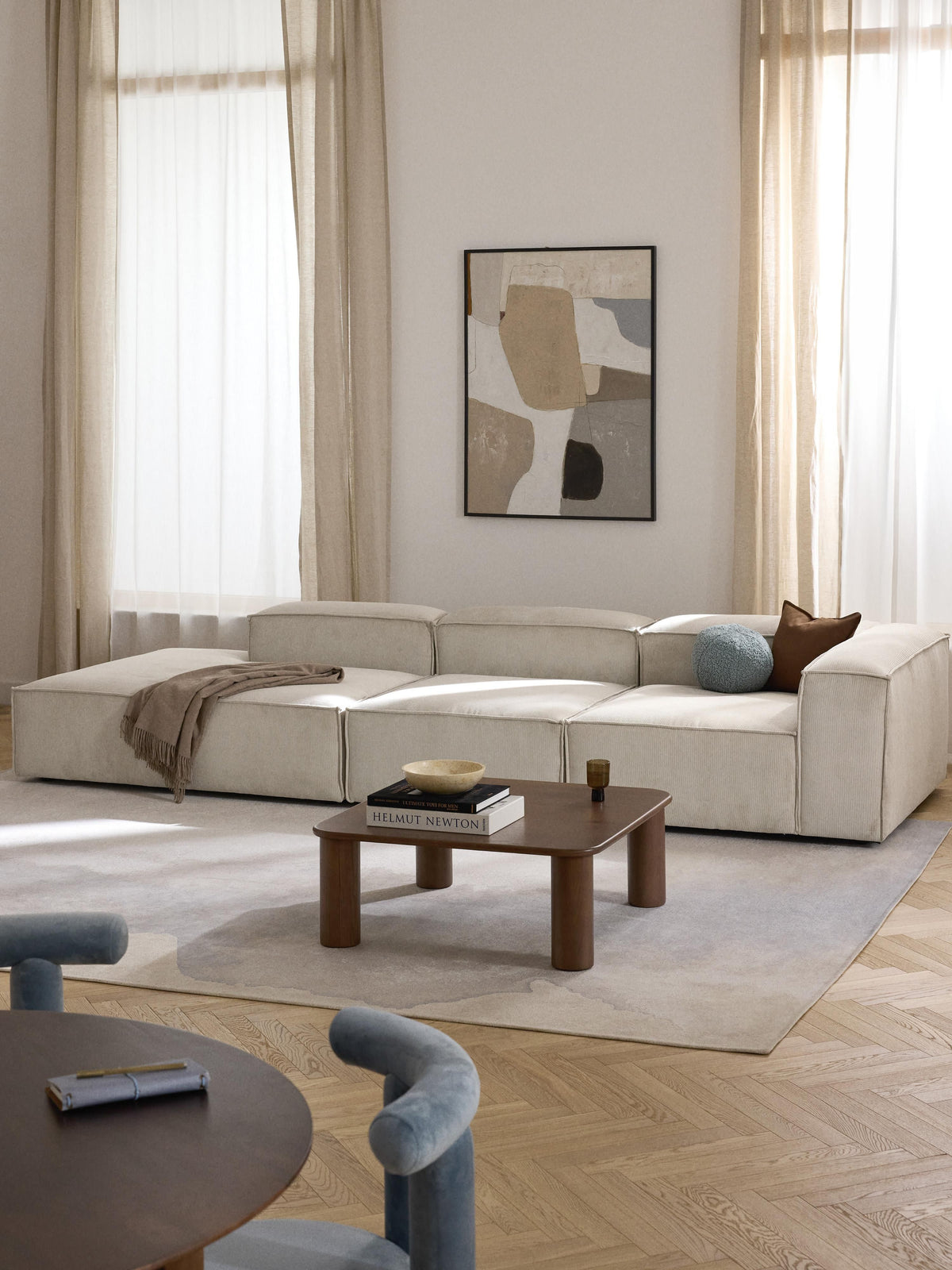 Lenoble Modular Corduroy Ottoman, XL