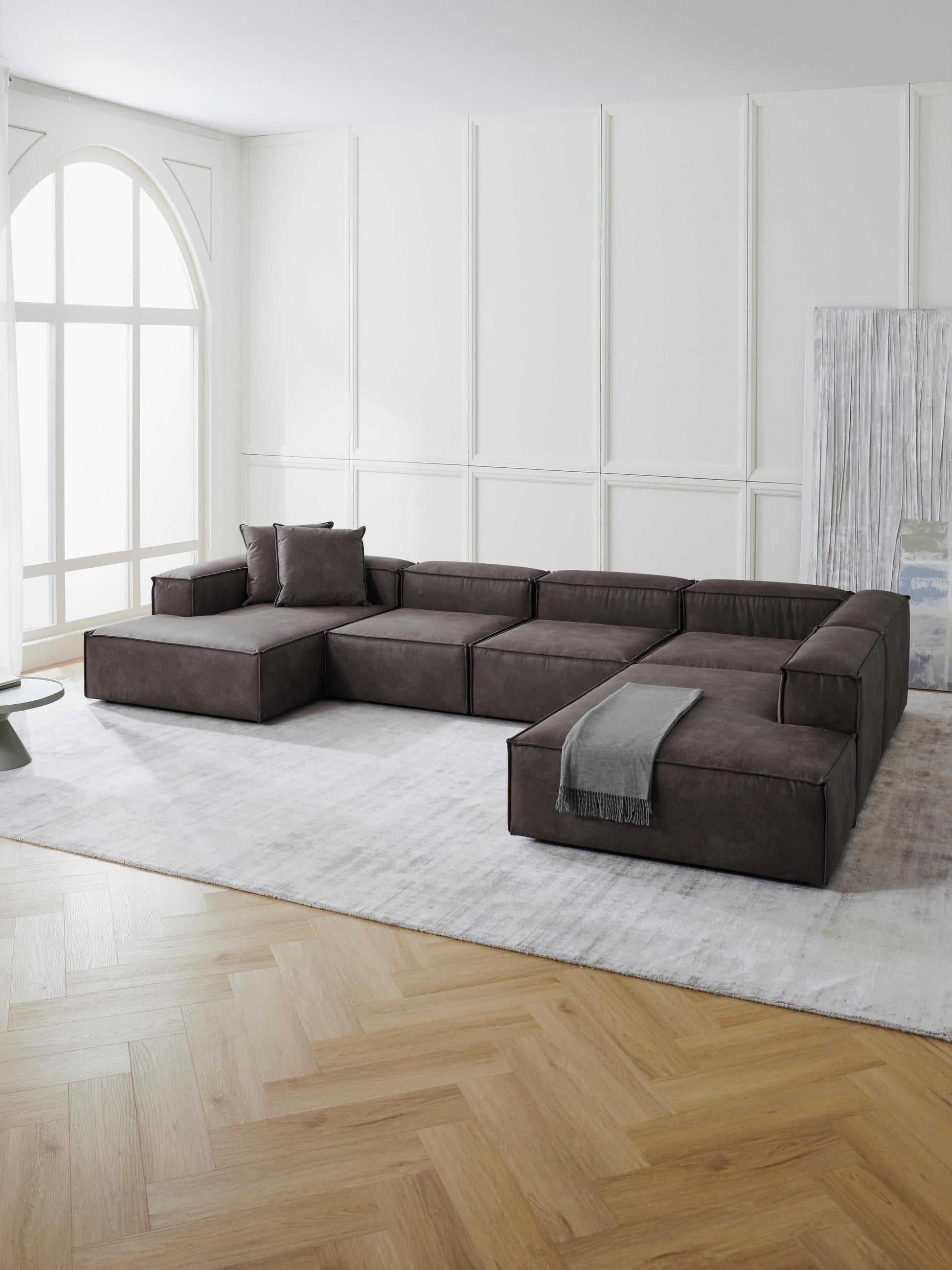 Lenoble Modular Leather Sofa, XL