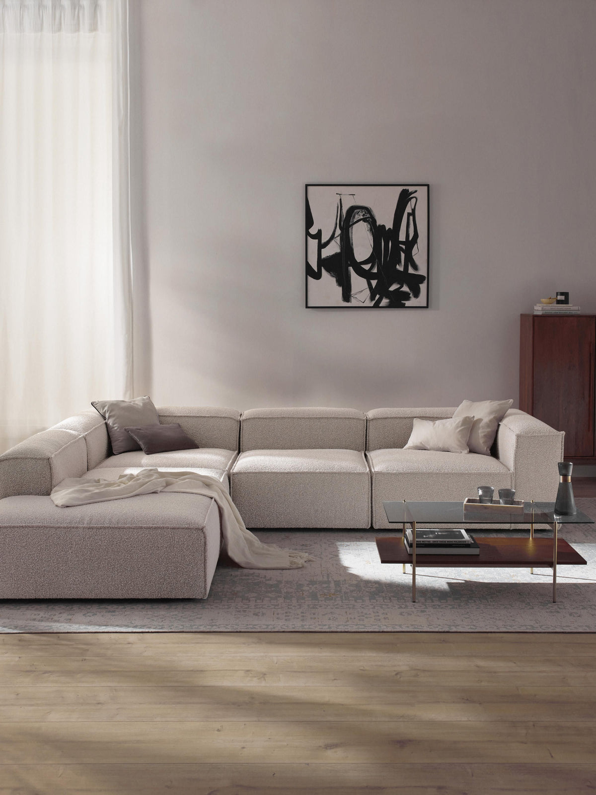 Lenoble Modular XL Bouclé Corner Sofa (4-Seater)