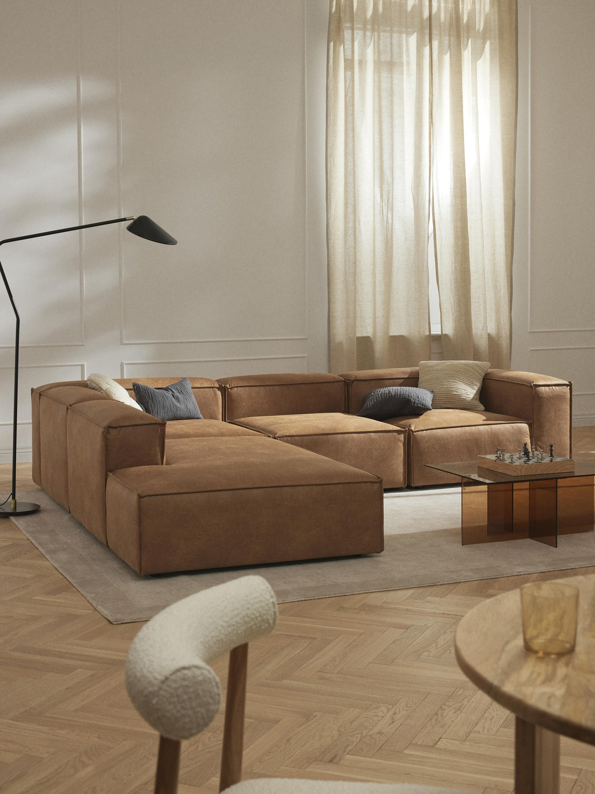 Lenoble Modular XL Leather Corner Sofa (4-Seater)