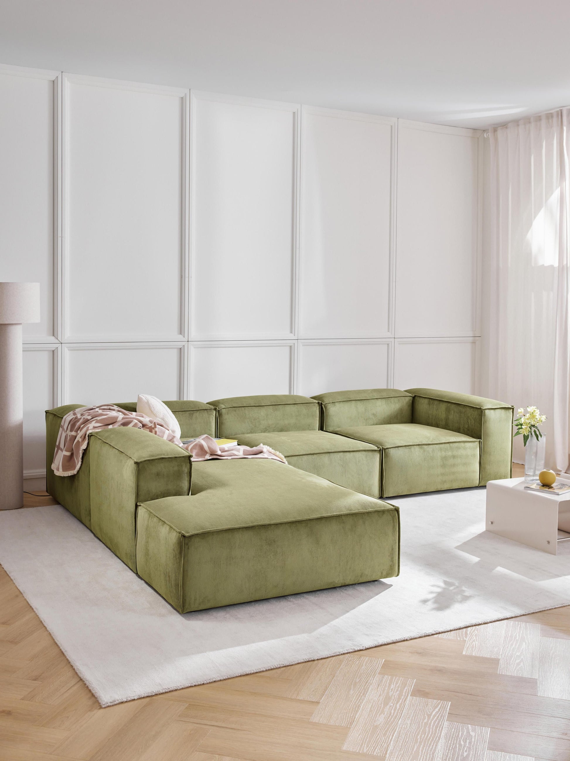 Lenoble Ottoman Module in Corduroy