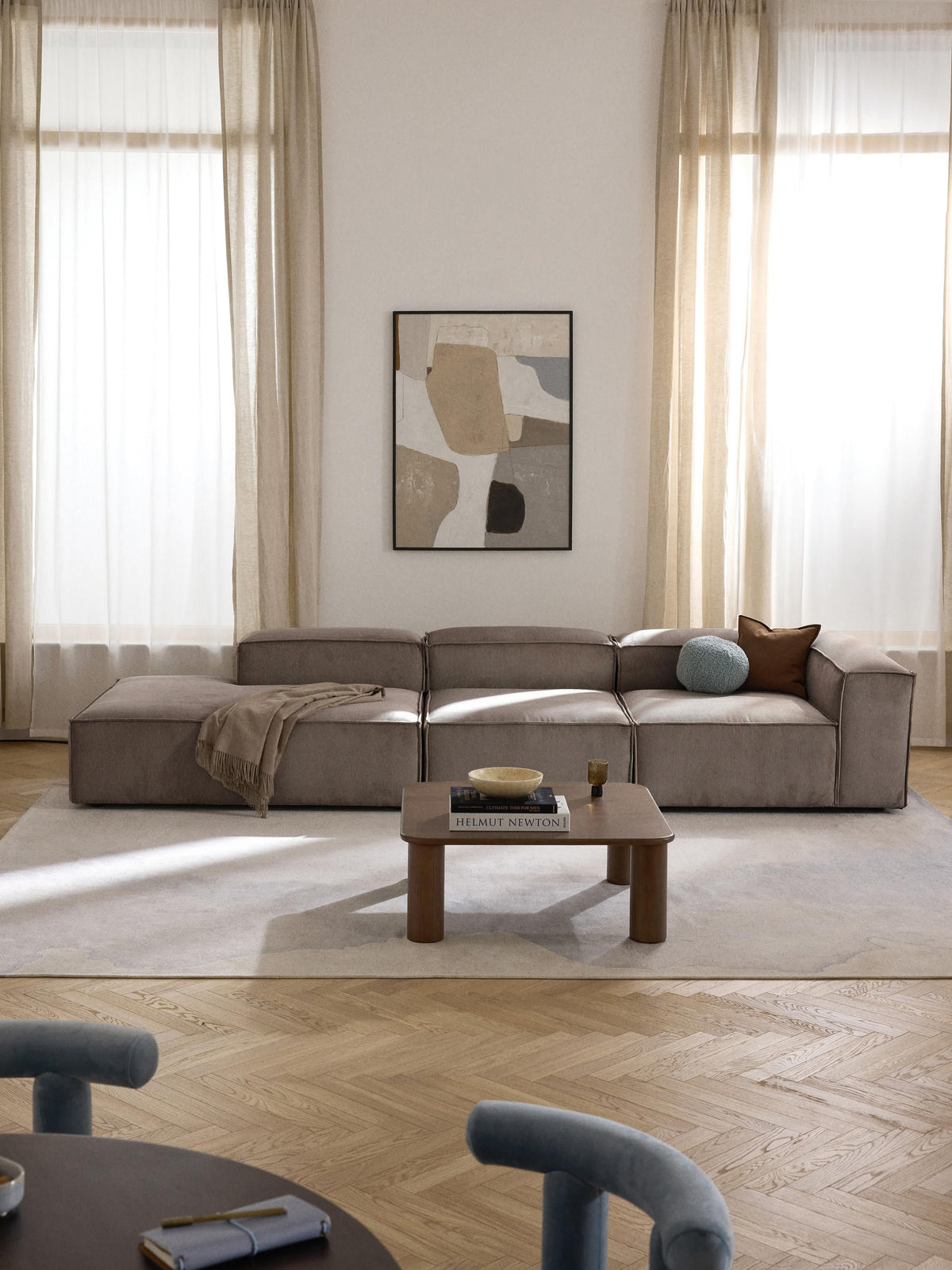 Lenoble Ottoman Module in Corduroy