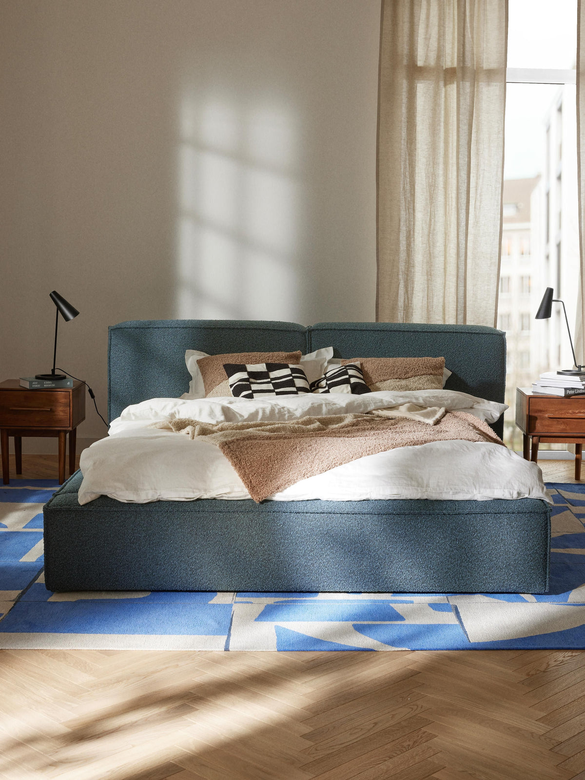 Lenoble Upholstered Bed in Bouclé