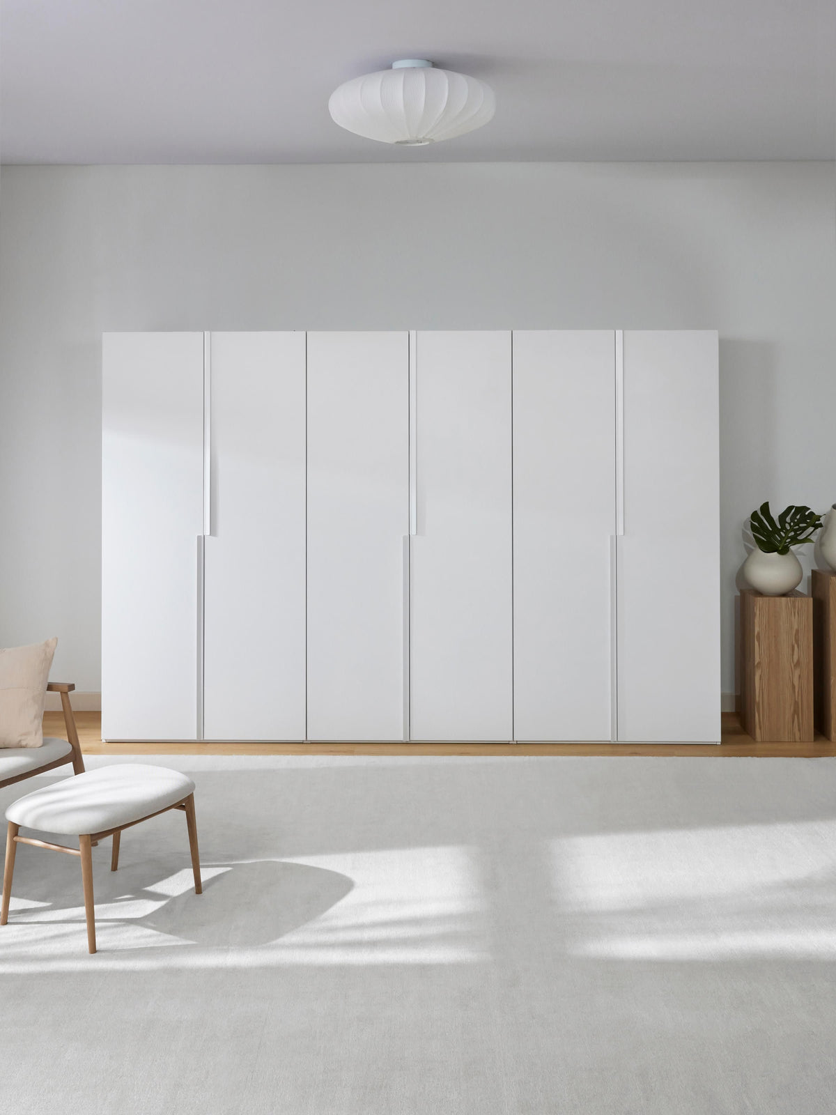 Lenveno Modular Hinged-Door Wardrobe, 300 cm Wide, in Various Sizes