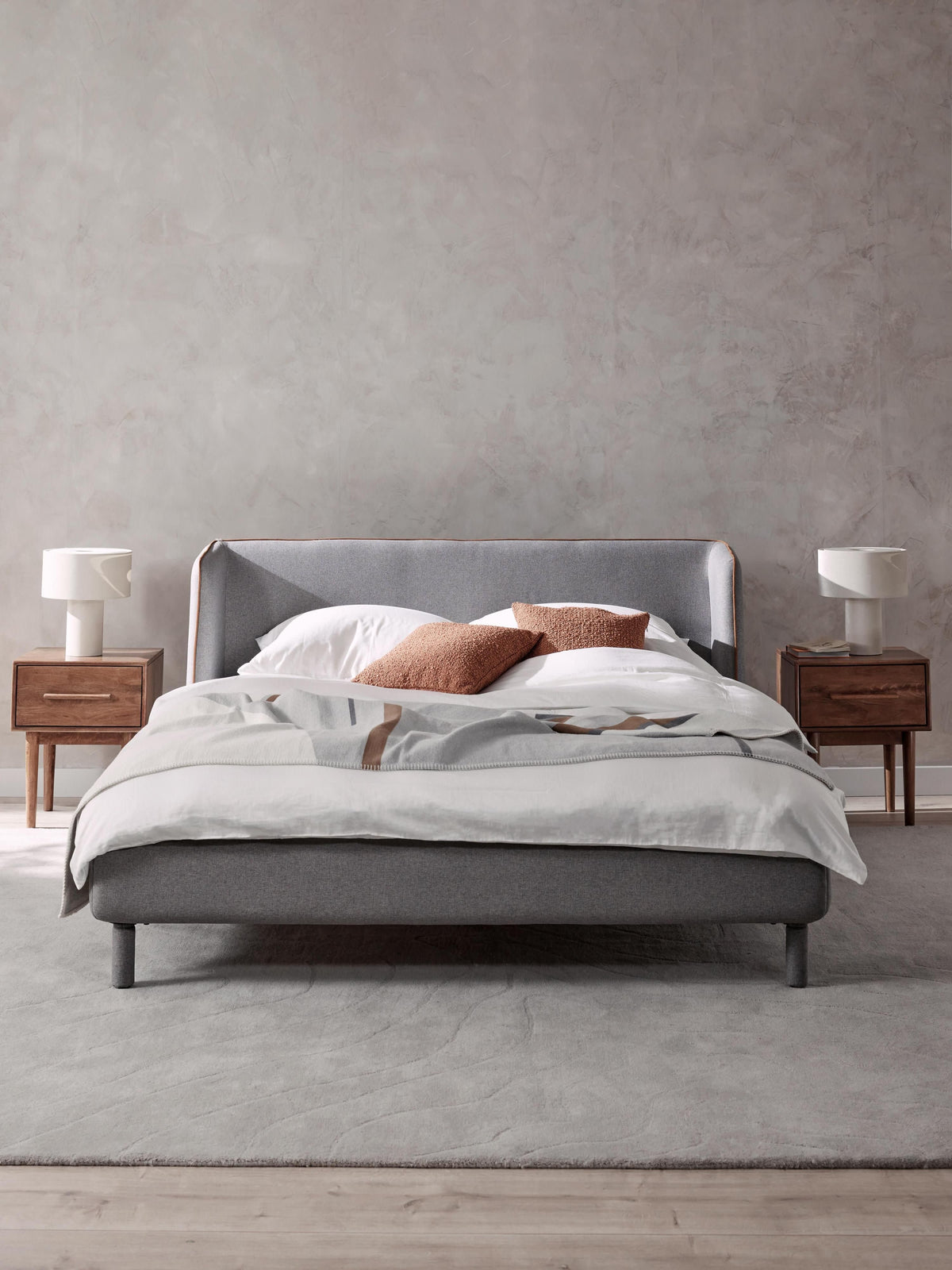 Lumbral Upholstered Bed with Headboard