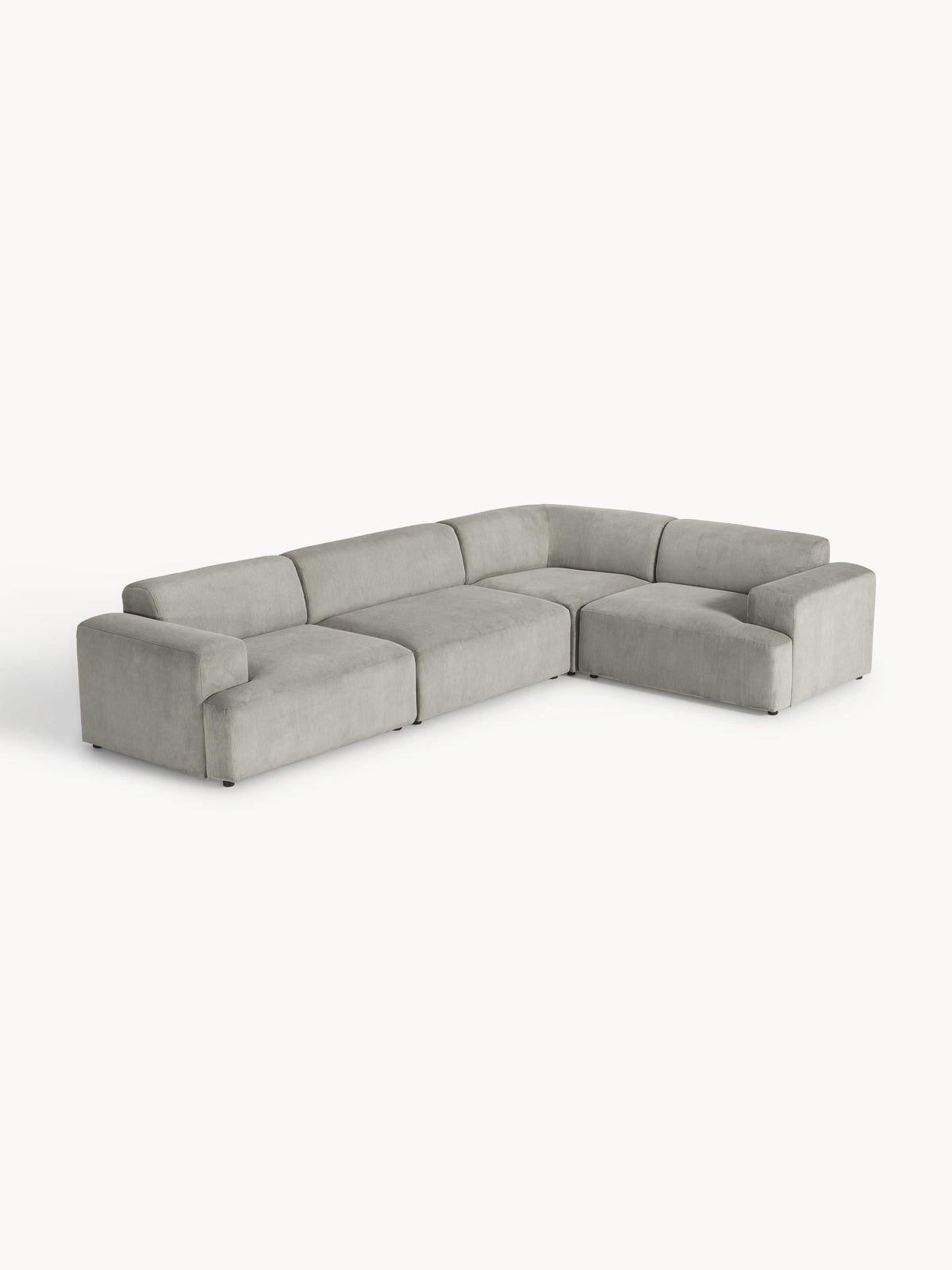 Melvinta Corduroy Corner Sofa, Large (4-Seater)