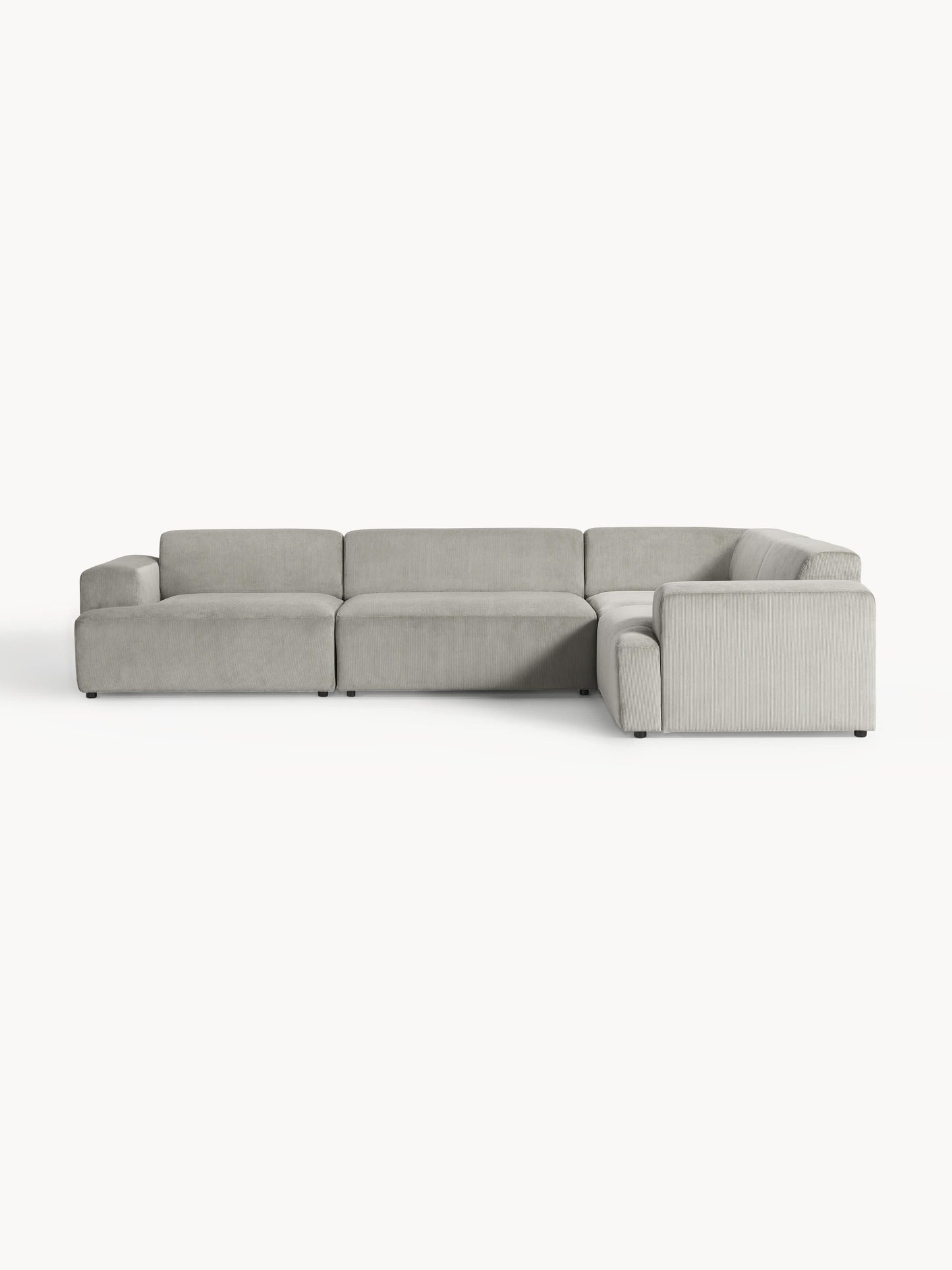 Melvinta Corduroy Corner Sofa, Large (4-Seater)