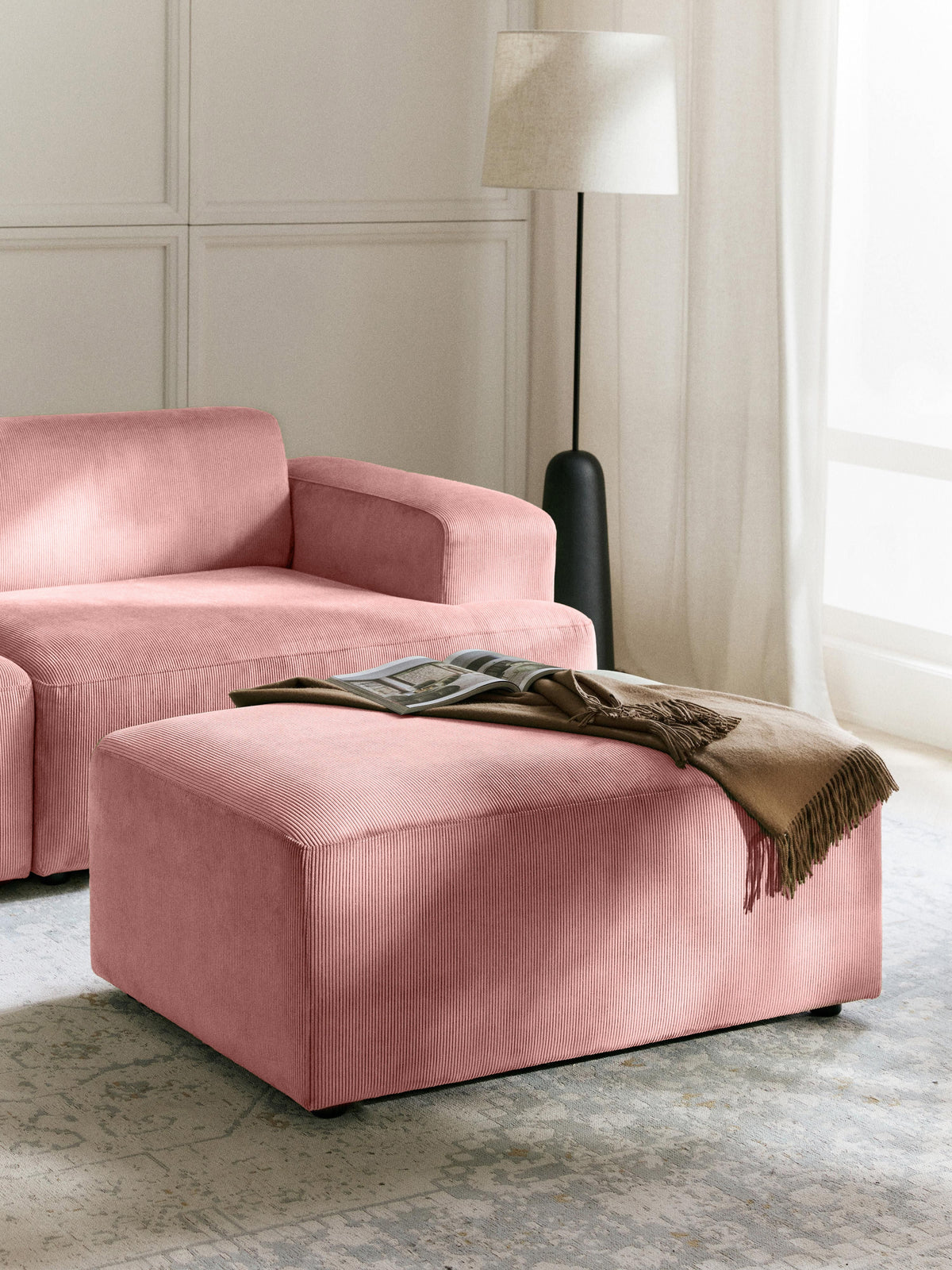 Melvinta Stool in Corduroy, W 99 x D 72 cm